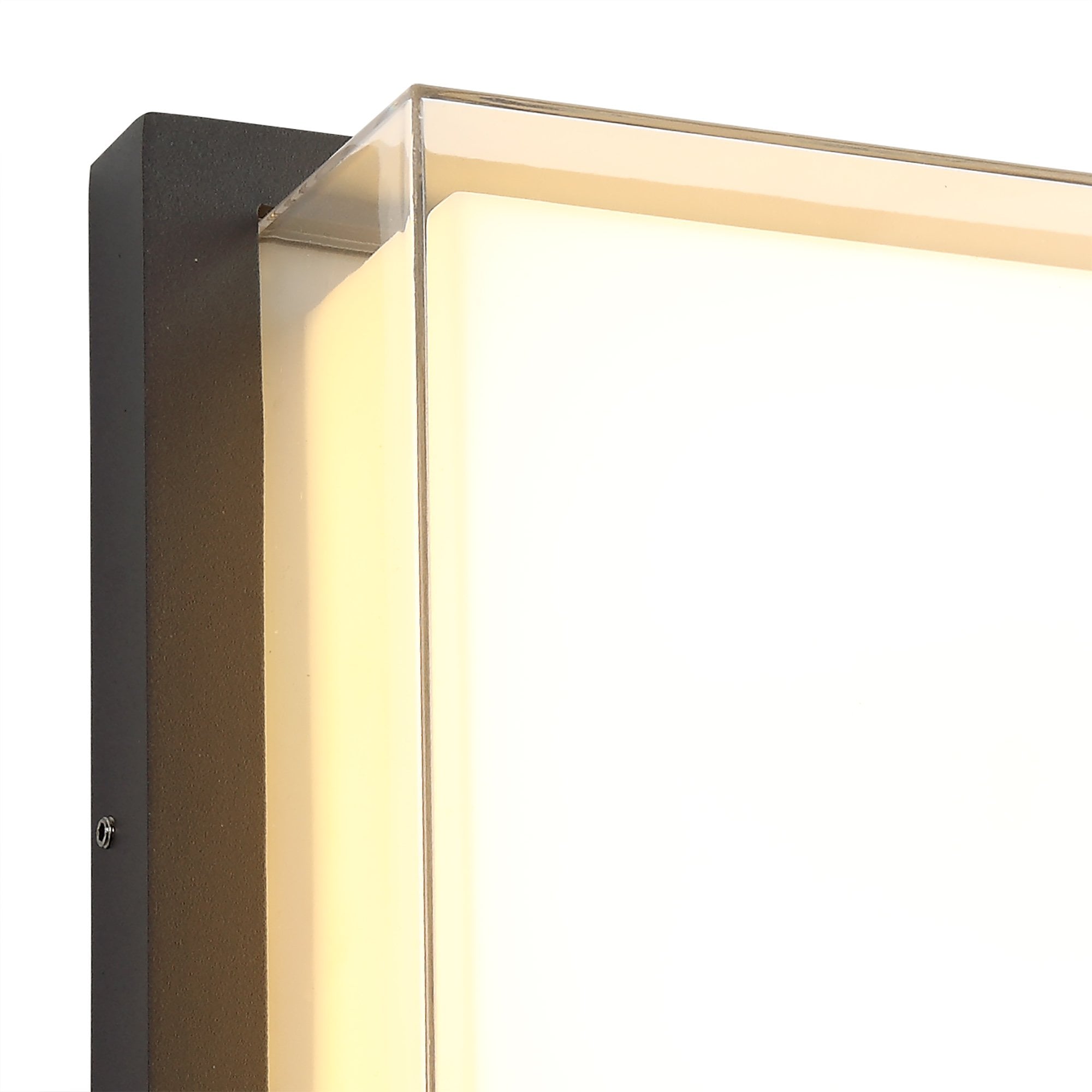 Wall Lamp, 1 x 16W LED, 3000K, 1135lm, IP65, Anthracite/Opal/Clear PC, 3yrs Warranty