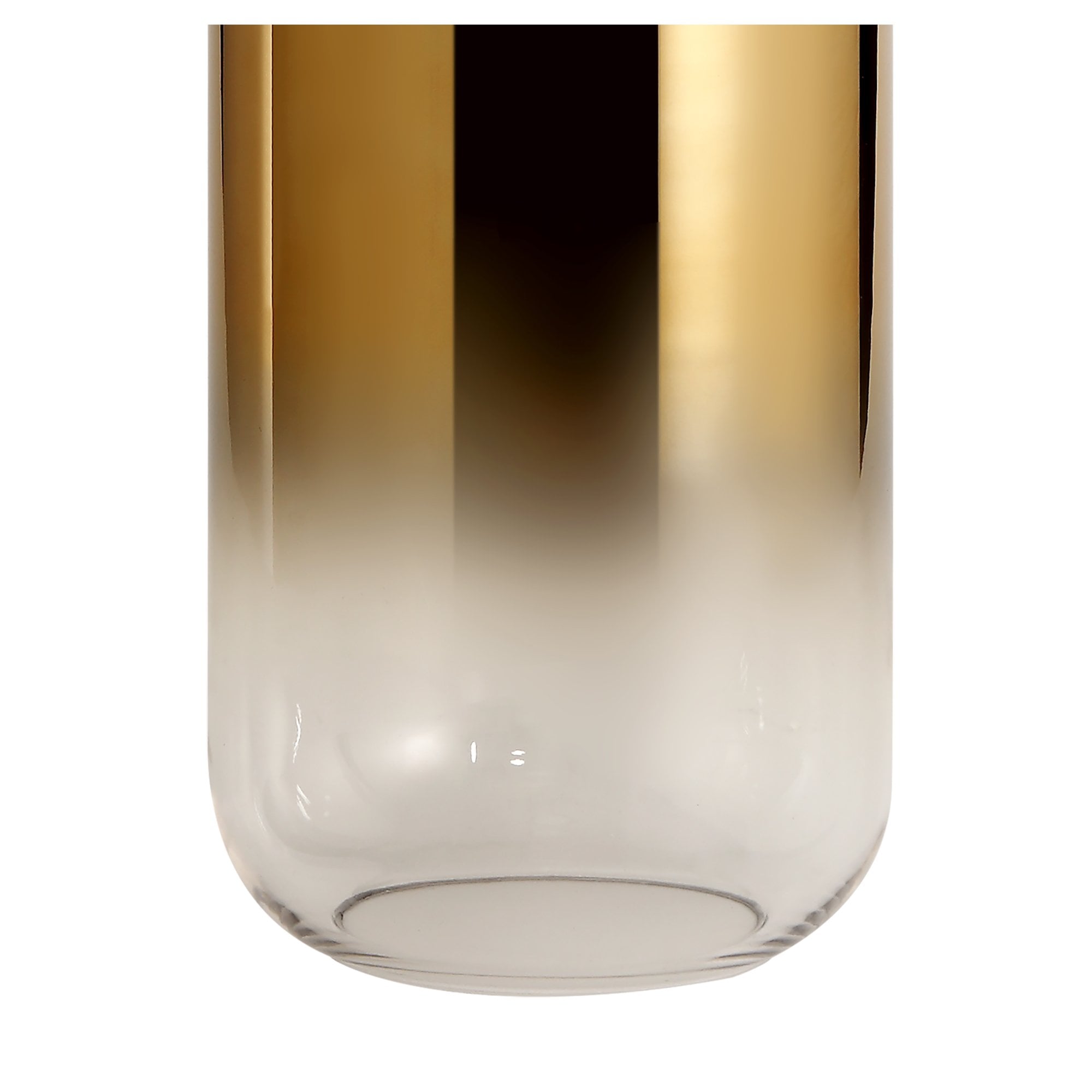 16cm Cylinder Glass, Brass Gold/Clear