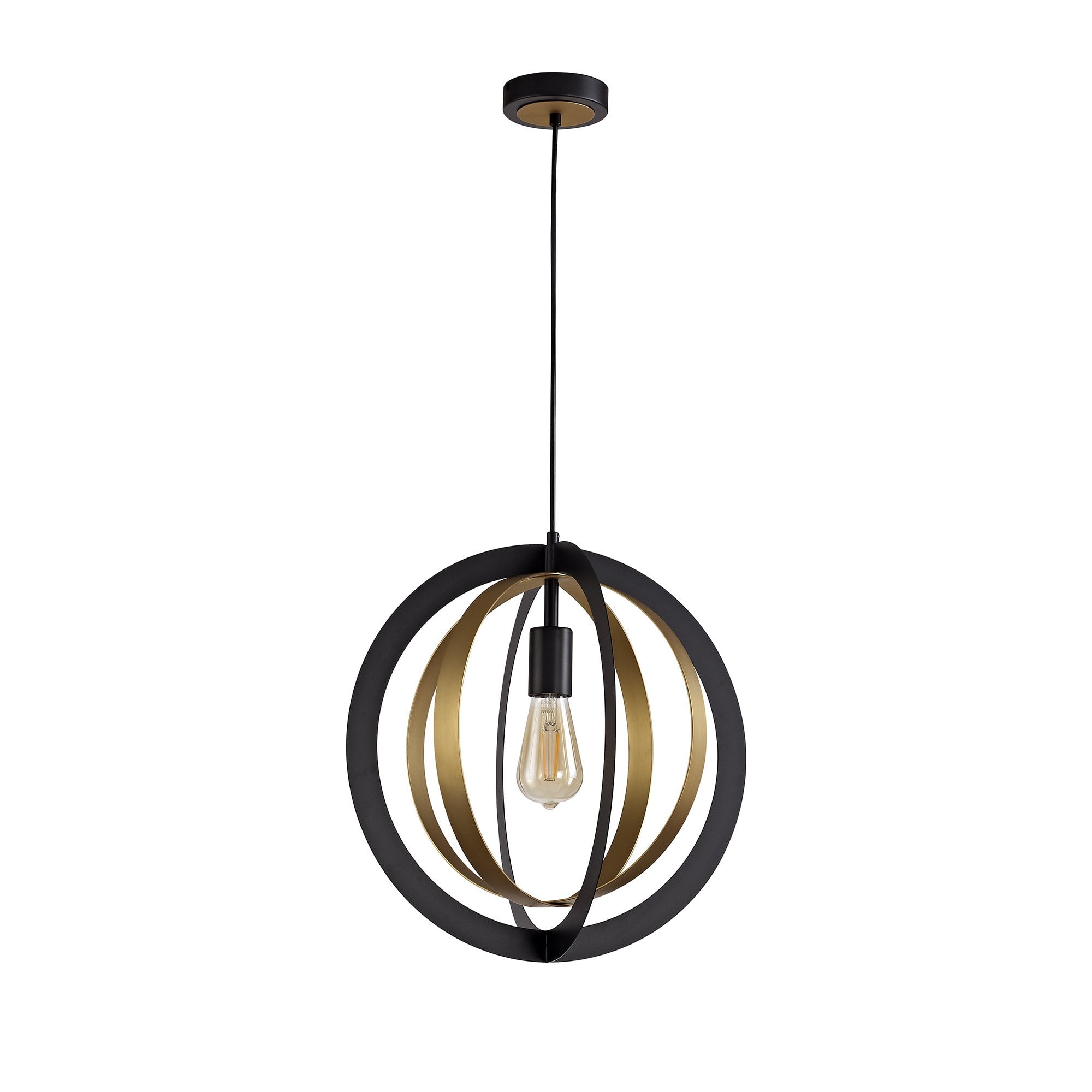 Pendant, 1 x E27, Black/Satin Gold