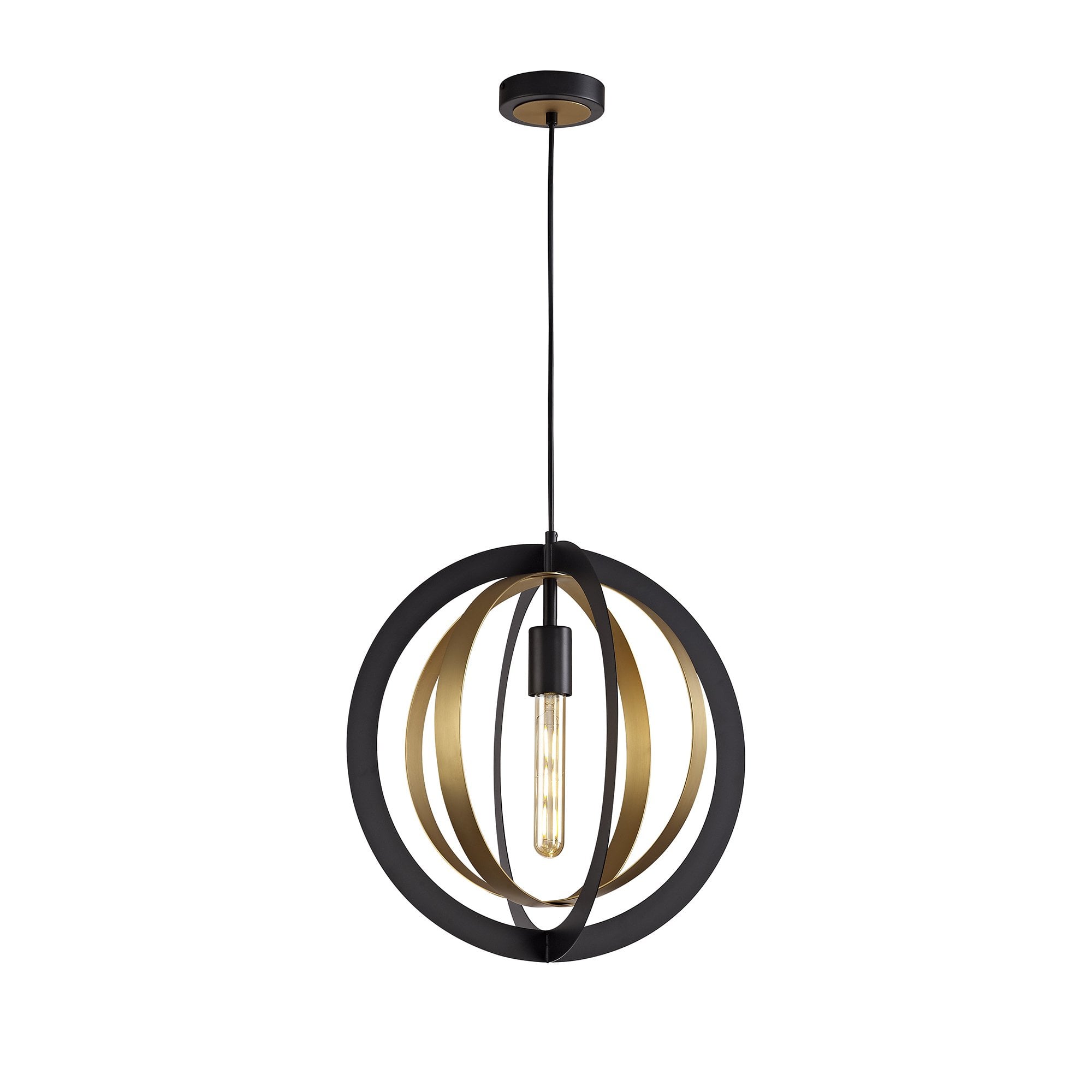 Pendant, 1 x E27, Black/Satin Gold