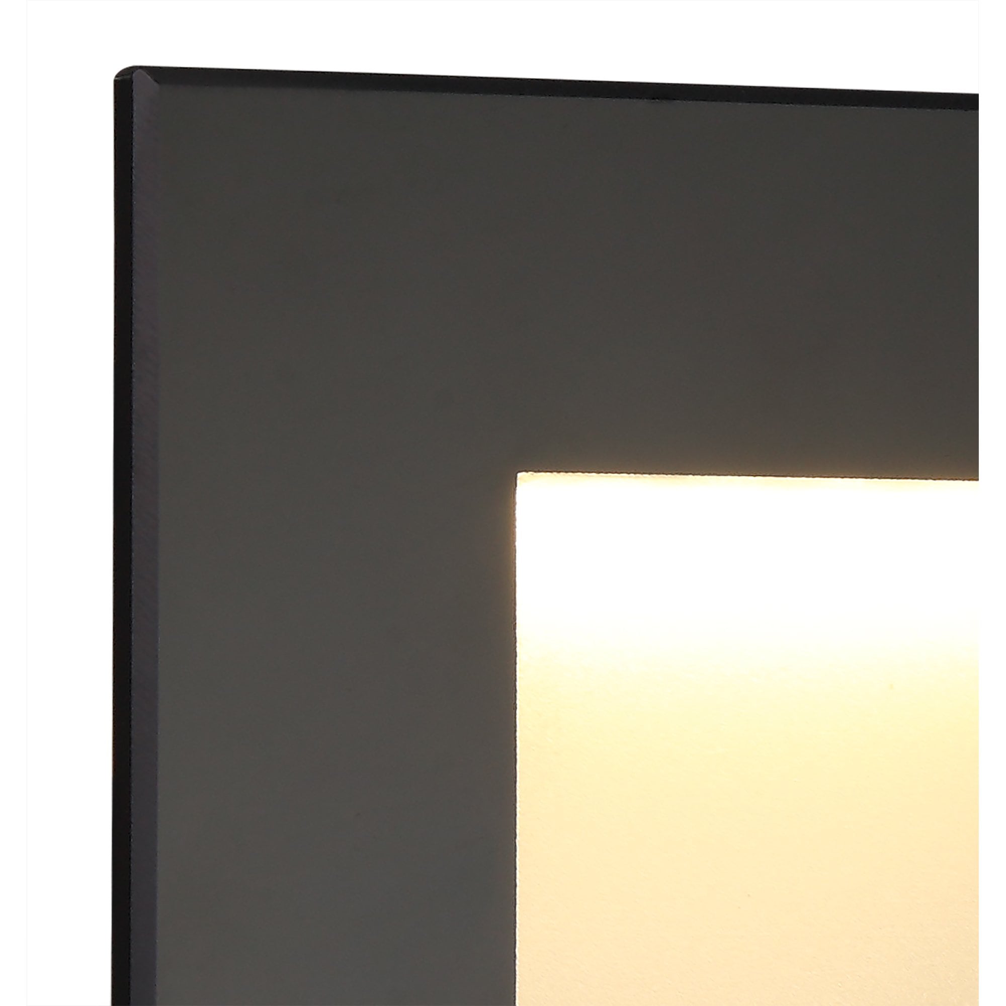 Recessed Rectangle Wall Lamp, 1 x 3.3W LED, 3000K, 145lm, IP65, Black, 3yrs Warranty