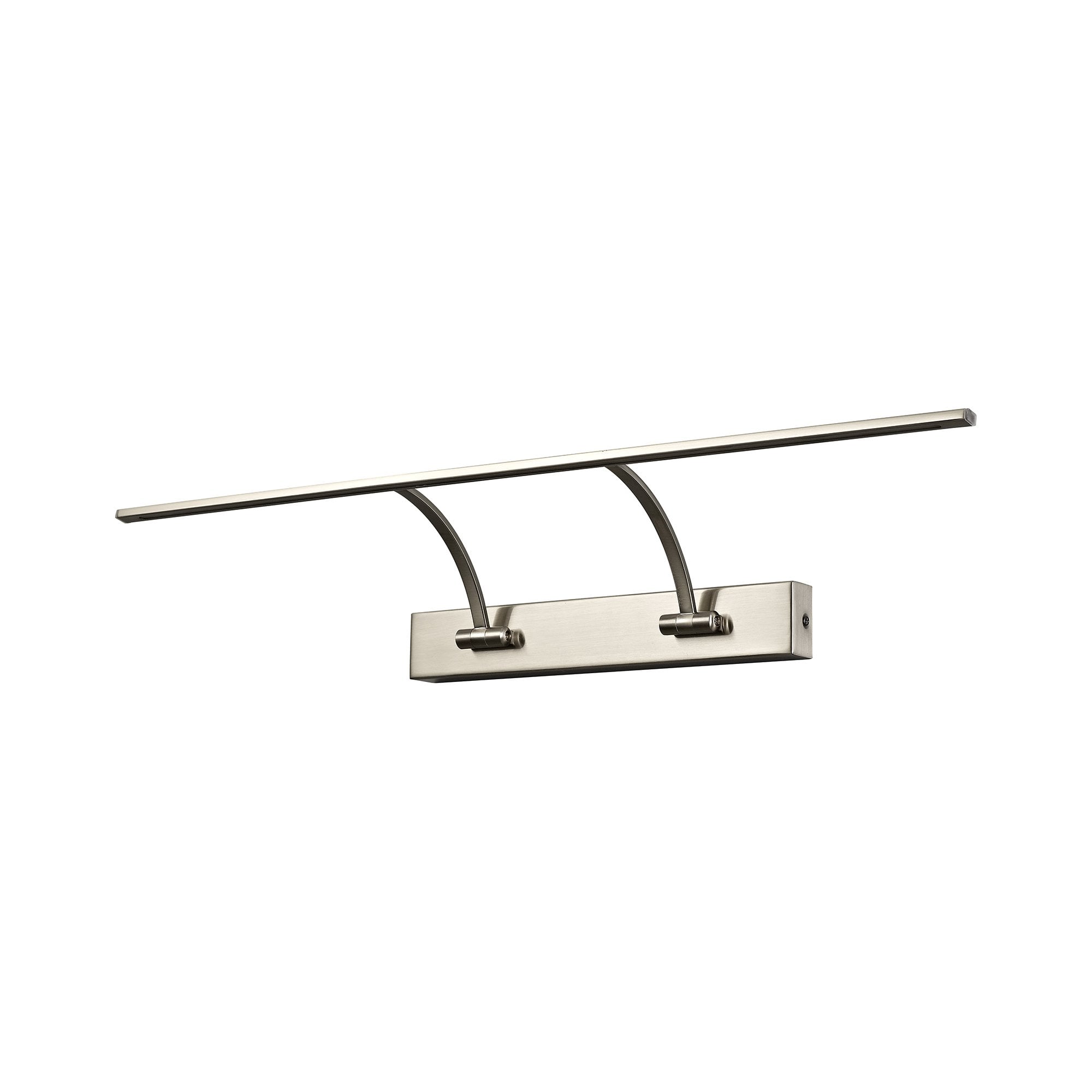 Small Double Armed LED Satin Nickel Wall Lamp, 38cm