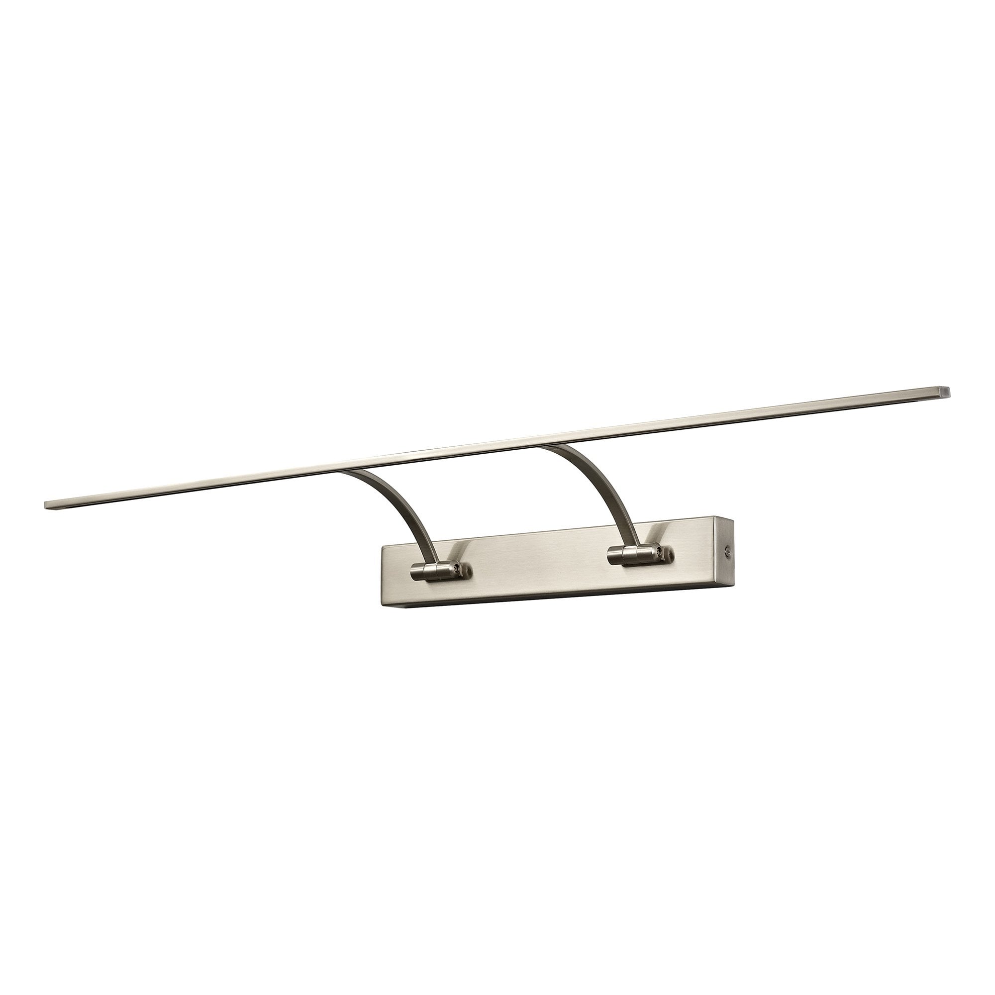 Large Twin Arm LED Satin Nickel Wall Lamp, 95cm