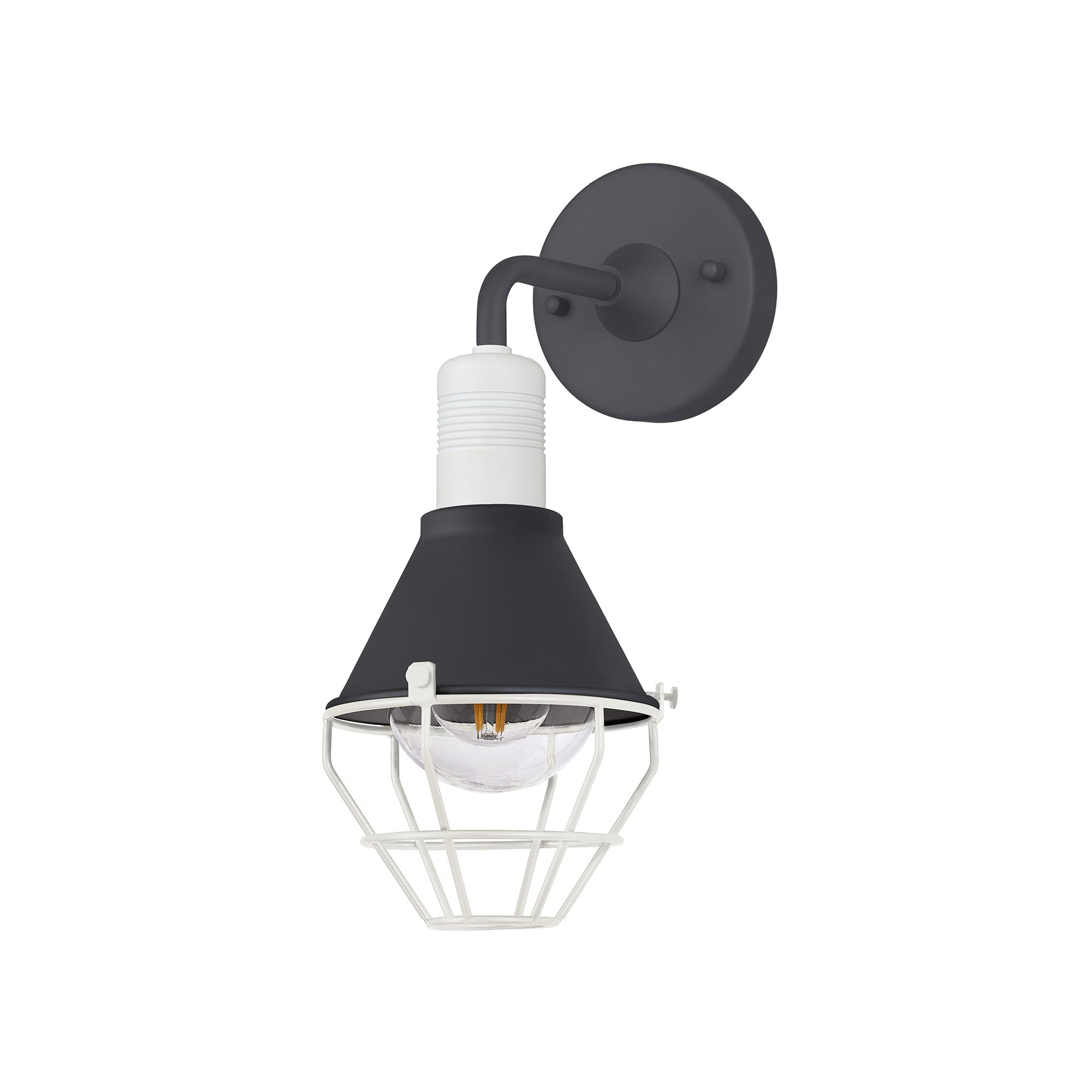 Wall Lamp, 1 Light E27, IP65, Anthracite/Matt White, 2yrs Warranty