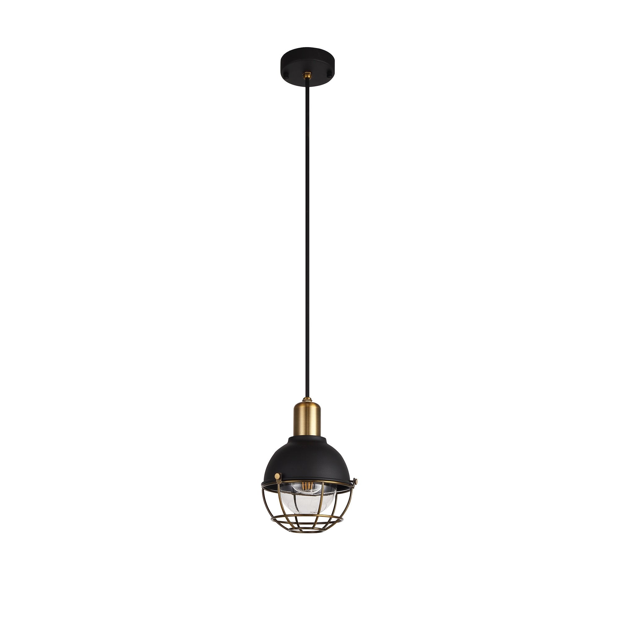 Pendant, 1 Light E27, IP65, Matt Black/Brushed Bronze, 2yrs Warranty