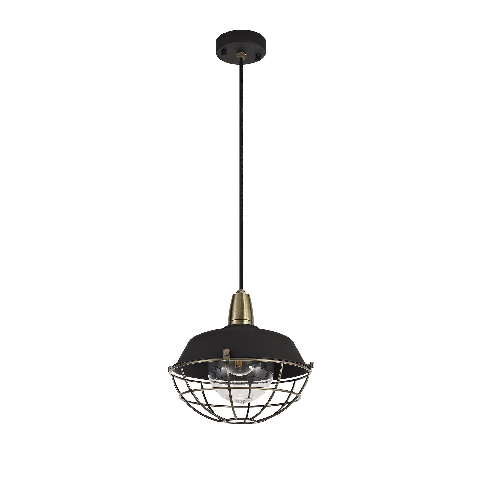 Pendant, 1 Light E27, IP65, Matt Black/Brushed Bronze, 2yrs Warranty