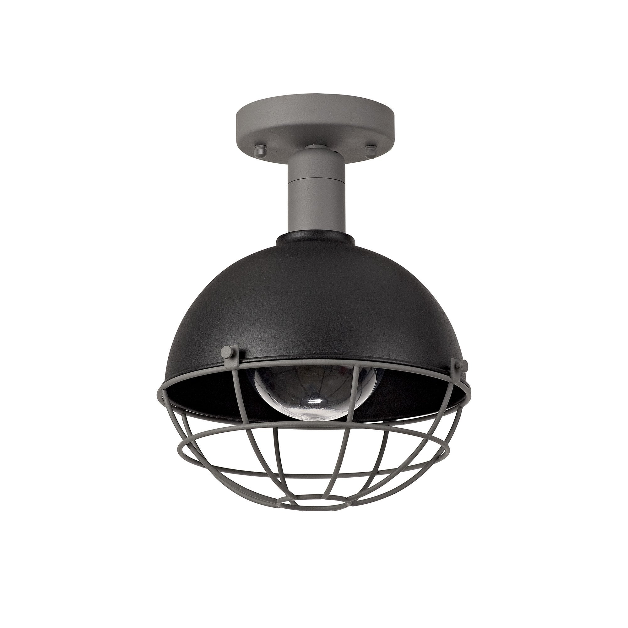 Ceiling, 1 Light E27, IP65, Matt Black/Grey, 2yrs Warranty