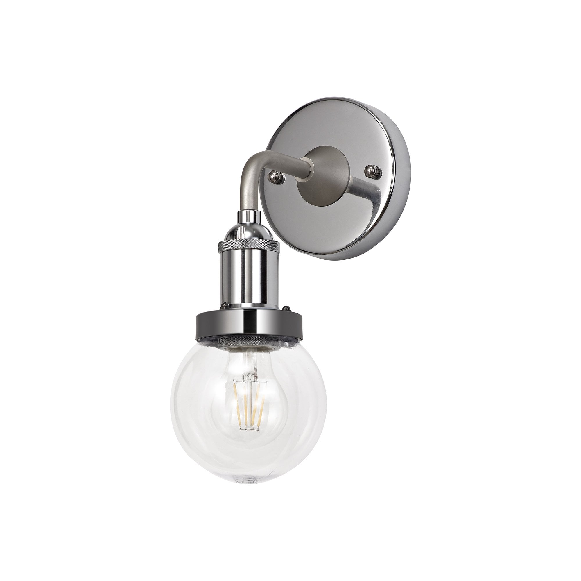 Wall Lamp 1 Light E27 IP65 Exterior Titanium Silver/Polished Chrome