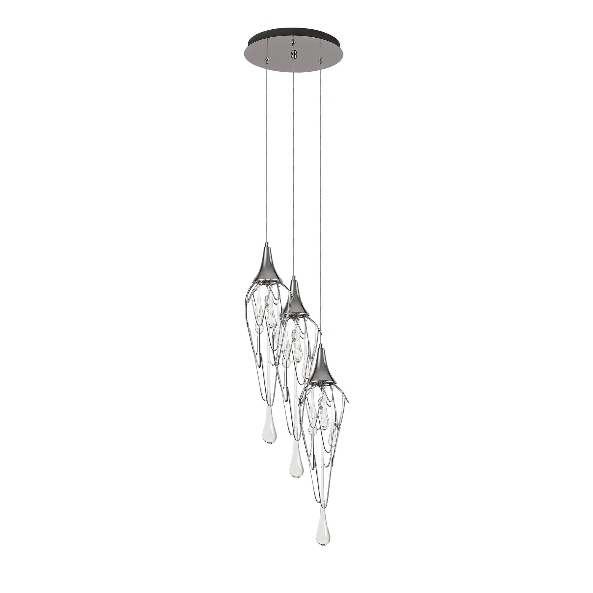 Pendant Round, 3 x GU10, Polished Chrome