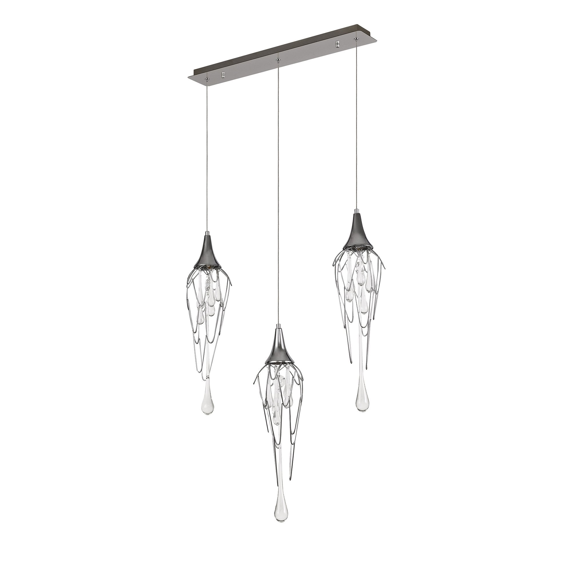 Linear Pendant Bar, 3 x GU10, Polished Chrome