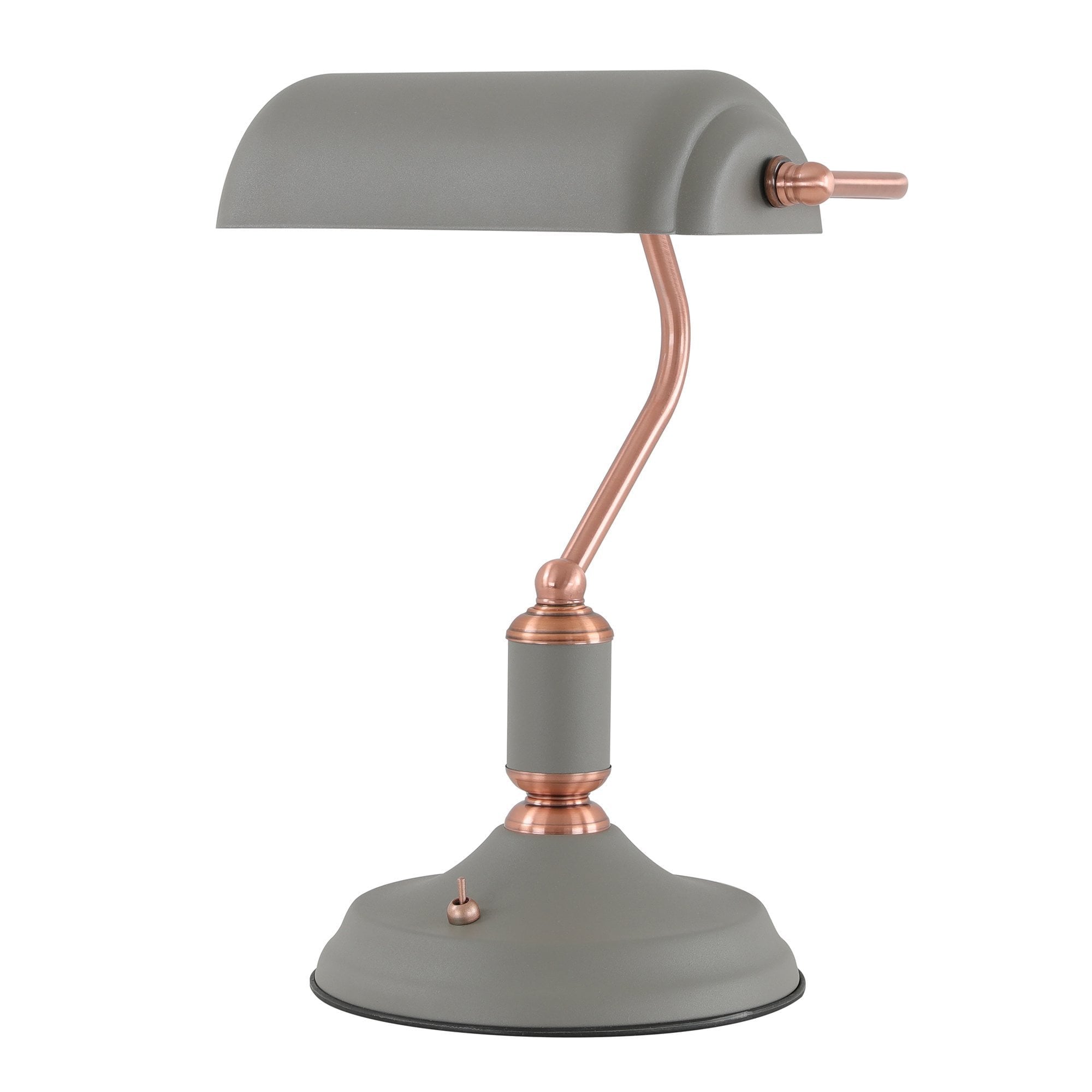 Table Lamp 1 Light With Toggle Switch, Sand Grey/Copper