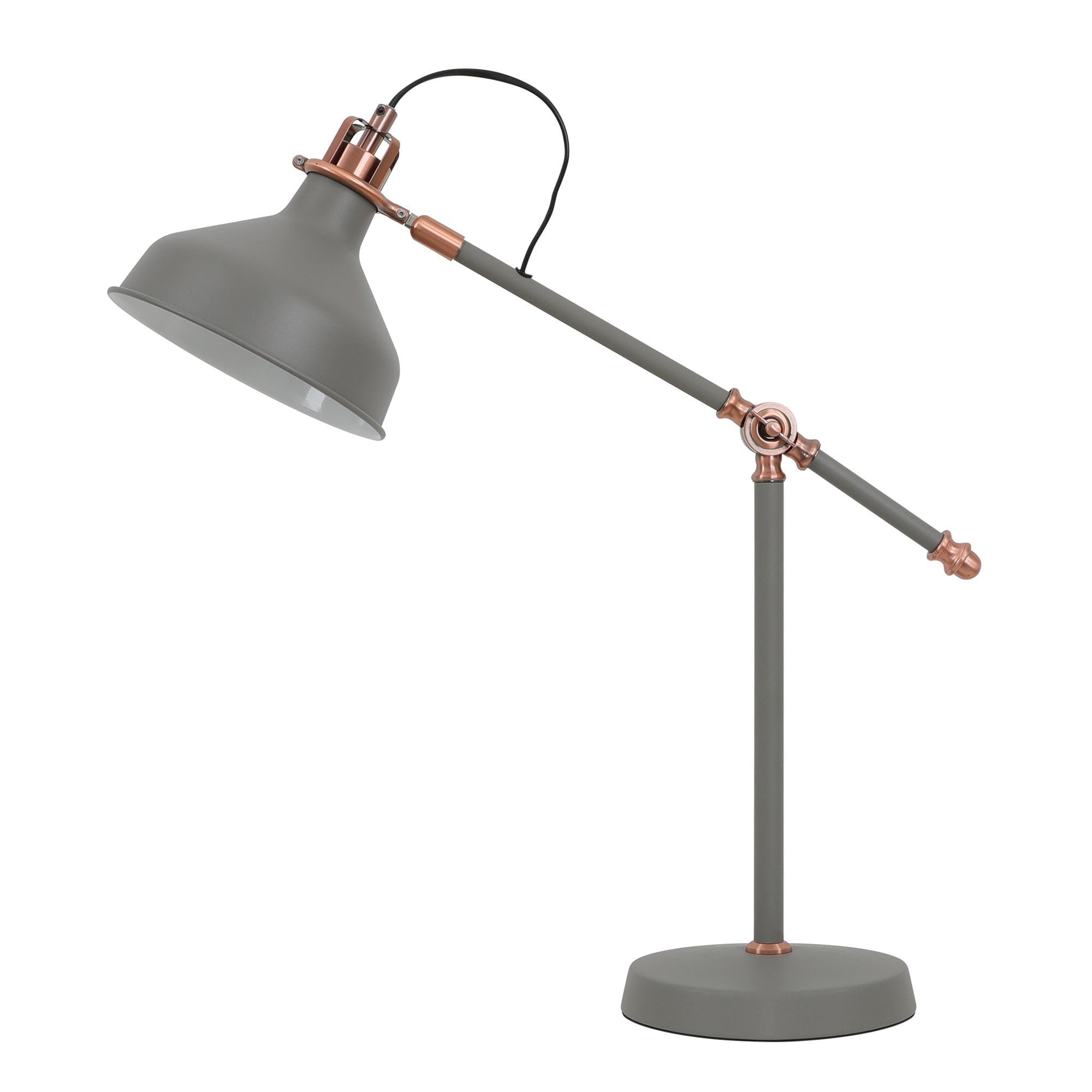 Adjustable Table Lamp, 1 x E27, Sand Grey/Copper/White