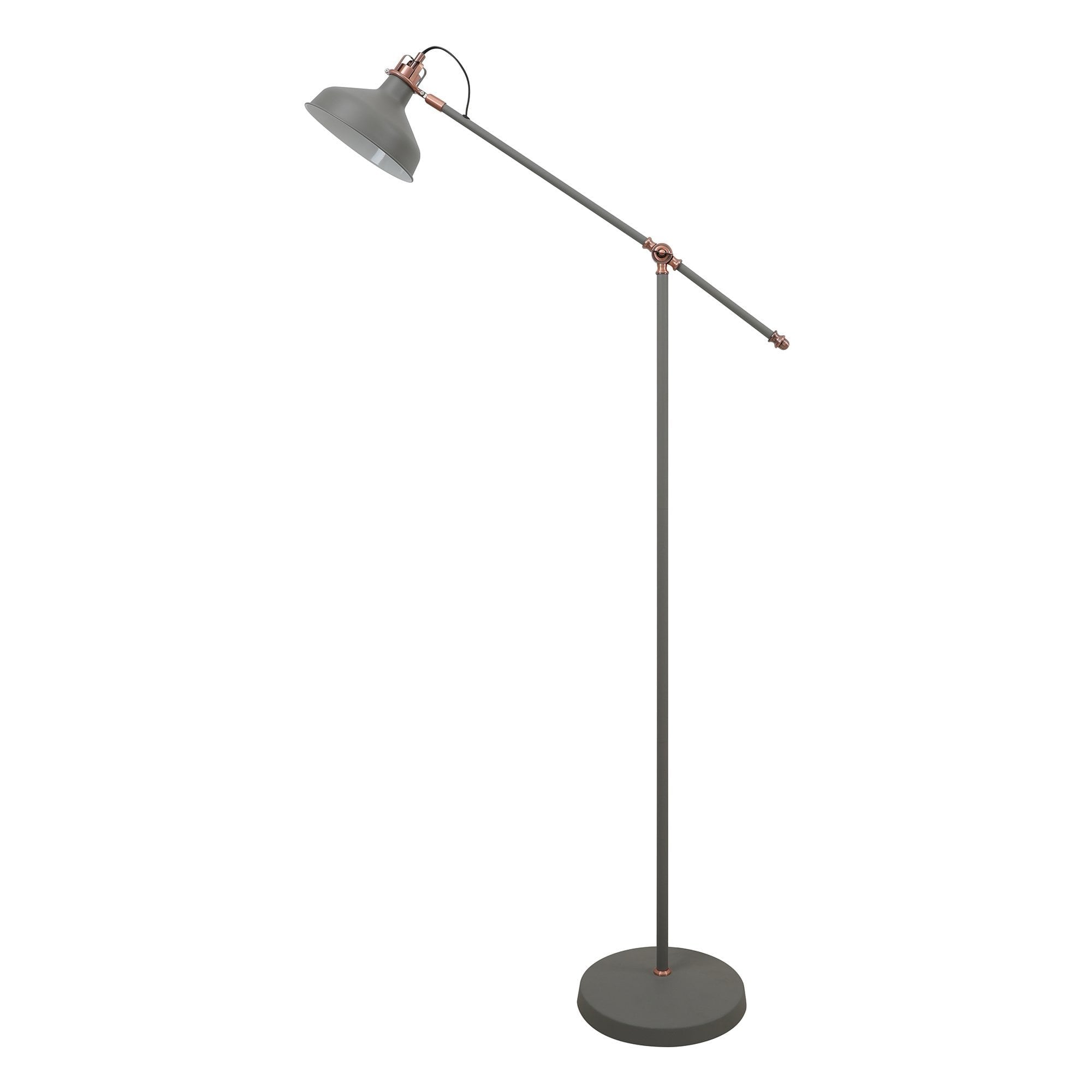 Adjustable Floor Lamp, 1 x E27, Sand Grey/Copper/White