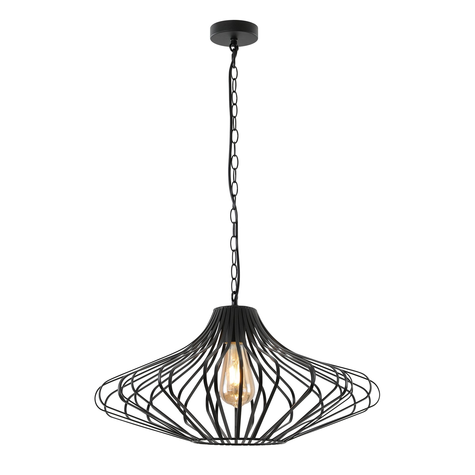 Pendant, 1 x E27, Matt Black