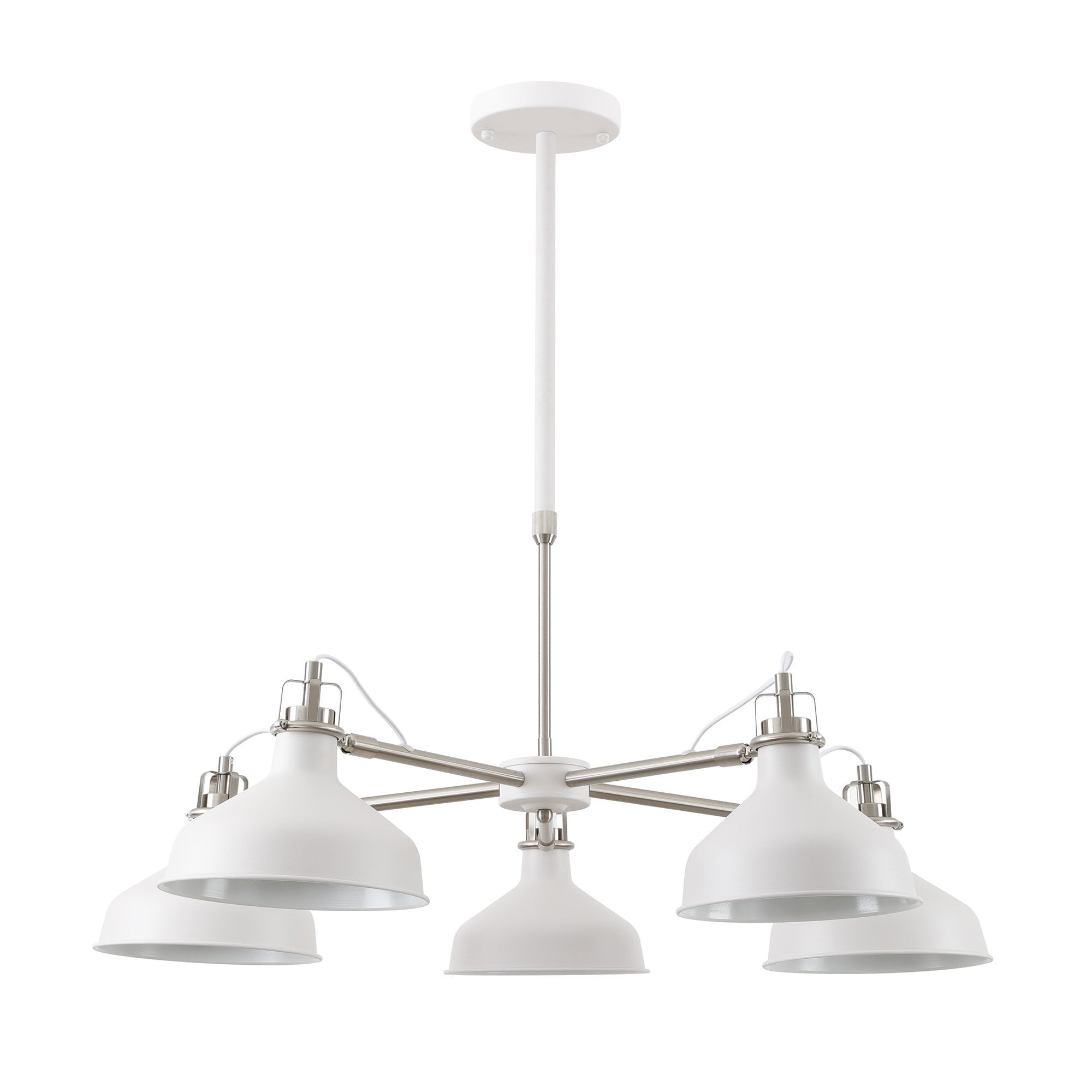 Telescopic 5 Light, 5 x E27, Sand White/Satin Nickel/White