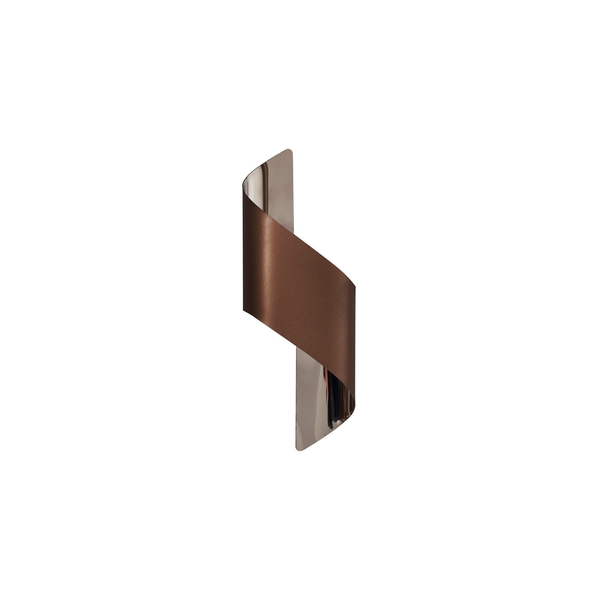 Wall Lamp Small, 1 x 8W LED, 3000K, 640lm, Satin Brown/Polished Chrome, 3yrs Warranty