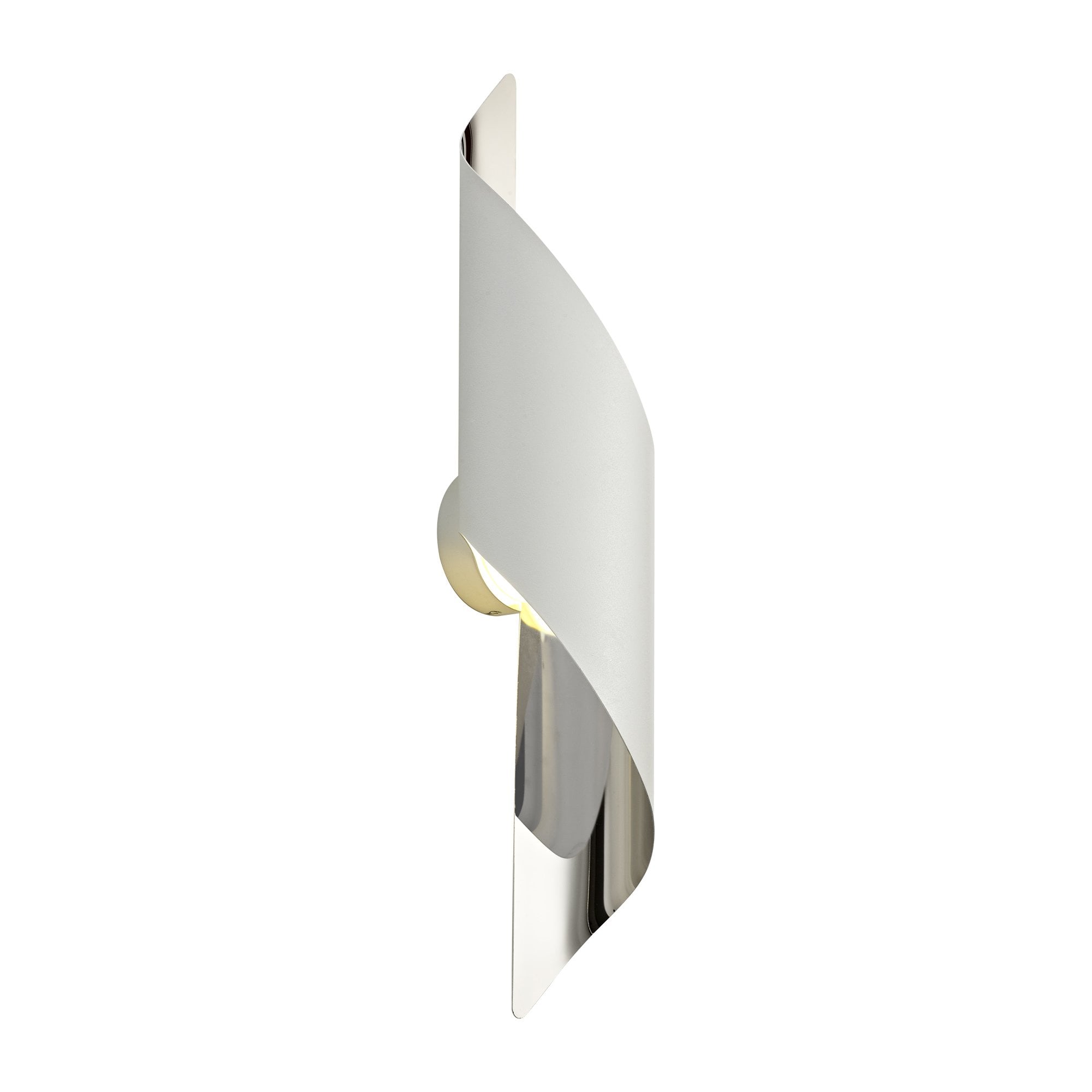 Wall Lamp Large, 1 x 8W LED, 3000K, 640lm, White/Polished Chrome, 3yrs Warranty