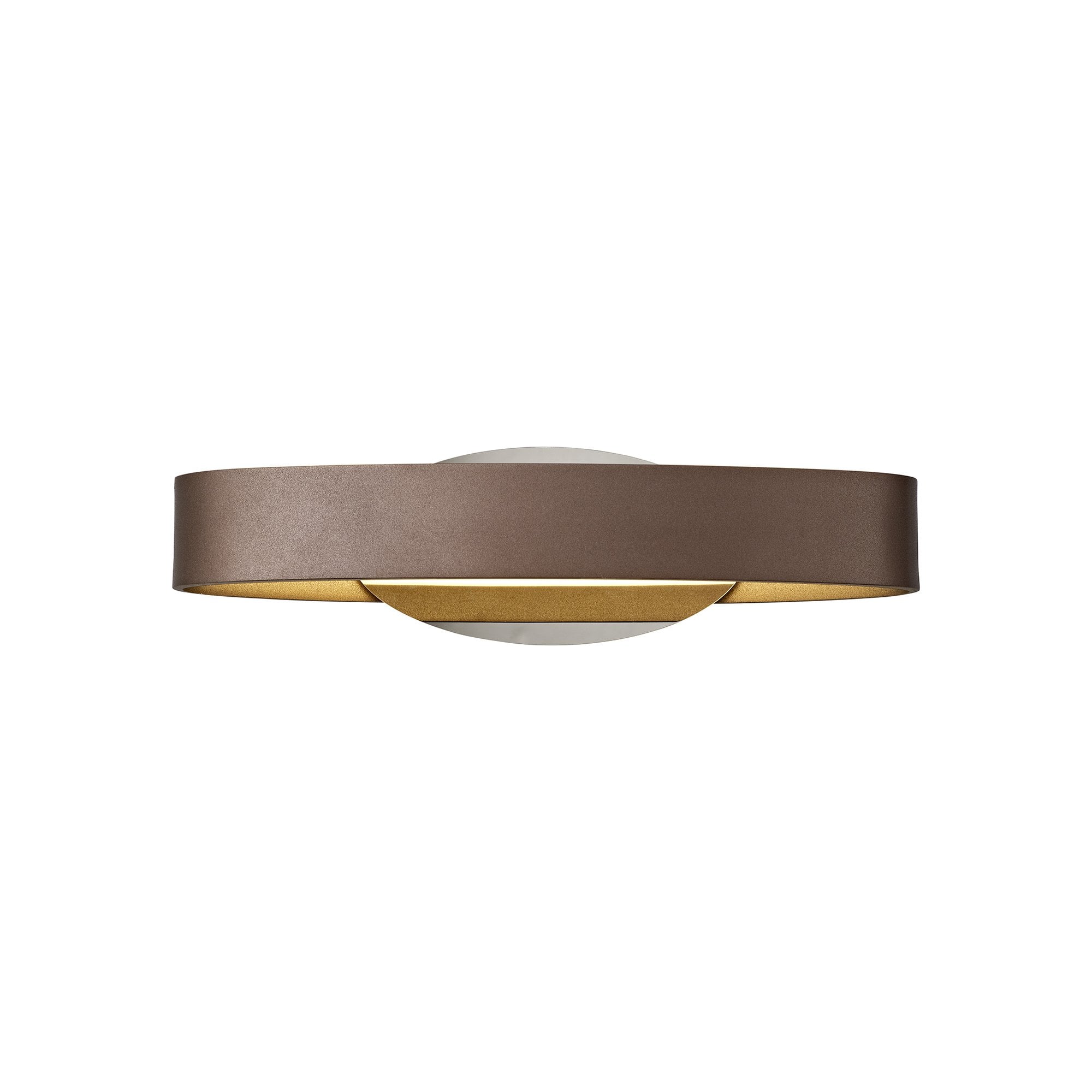 Wall Lamp, 1 x 6W LED, 3000K, 480lm, Satin Brown/Polished Chrome, 3yrs Warranty