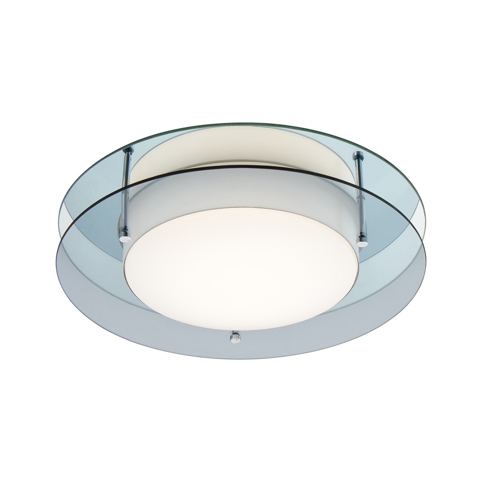 Ceiling, 1 x 18W LED, 3000K, 1620lm, IP44, Smoked/Mirror, 3yrs Warranty