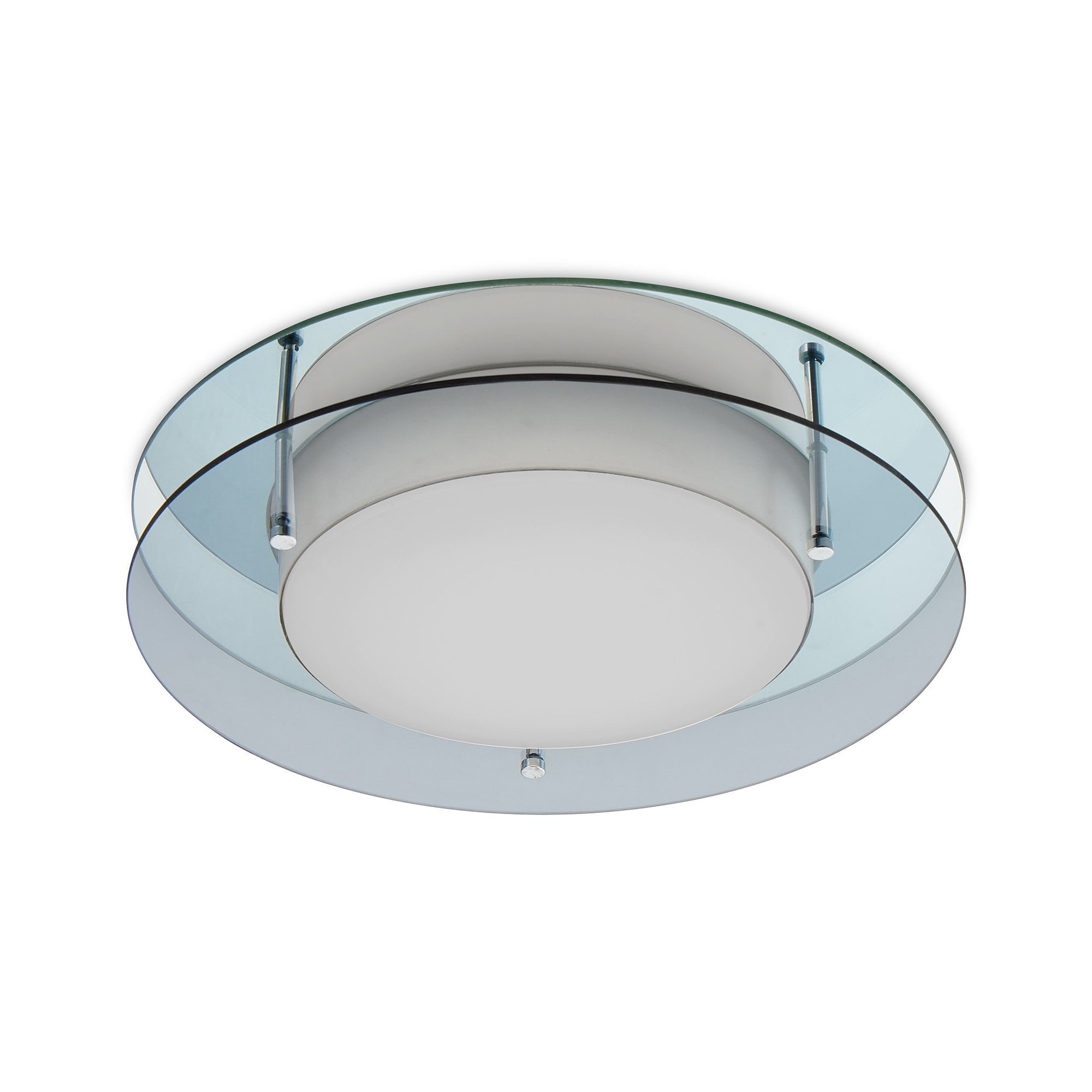 Ceiling, 1 x 18W LED, 3000K, 1620lm, IP44, Smoked/Mirror, 3yrs Warranty