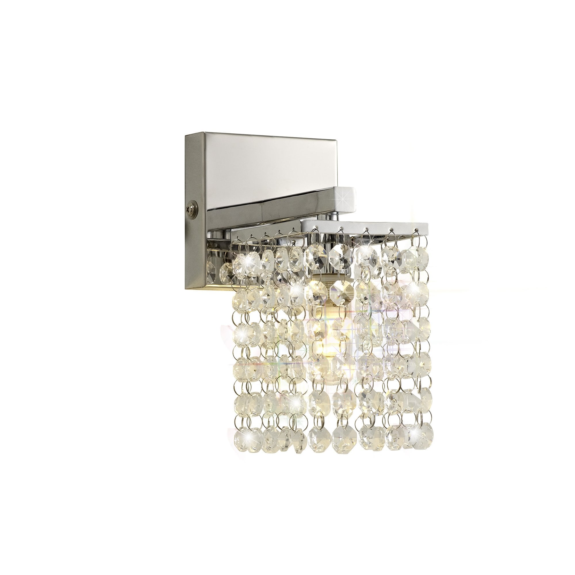 Wall Lamp, 1 x G9, IP44, Polished Chrome/Crystal