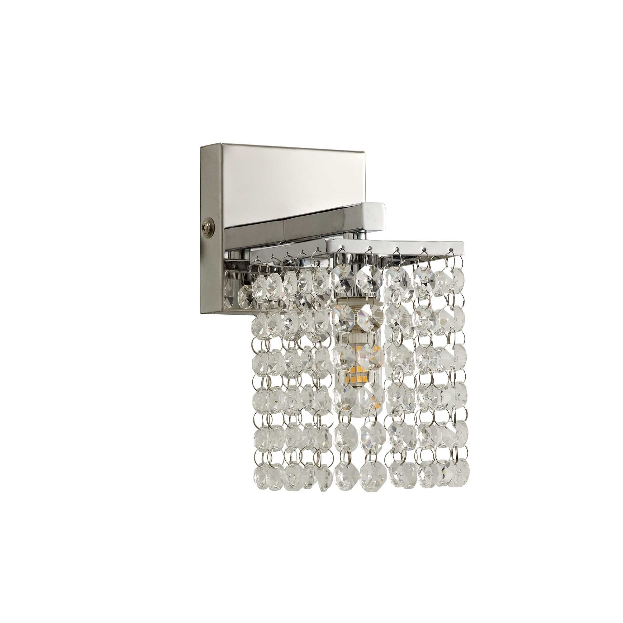 Wall Lamp, 1 x G9, IP44, Polished Chrome/Crystal