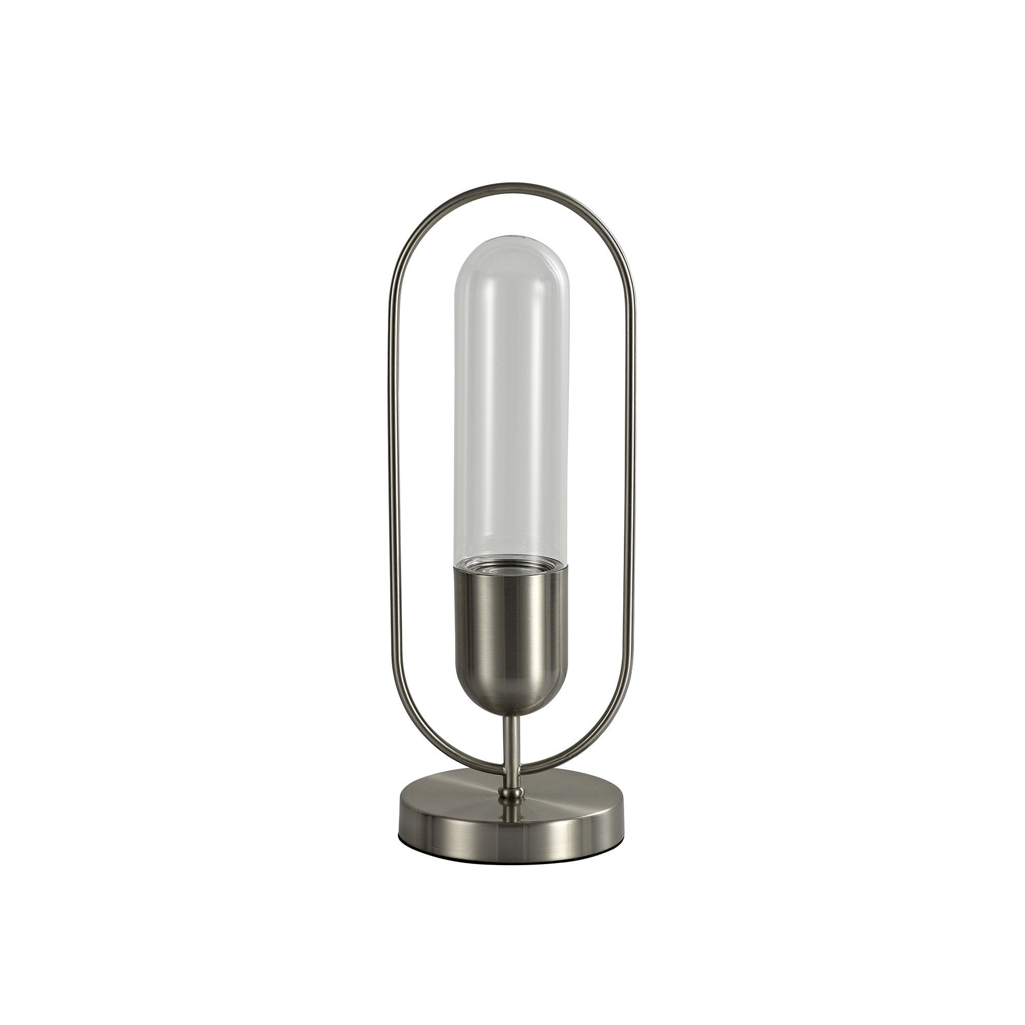 Table Lamp, 1 x 7W LED, 4000K, 790lm, Satin Nickel/Clear, 3yrs Warranty