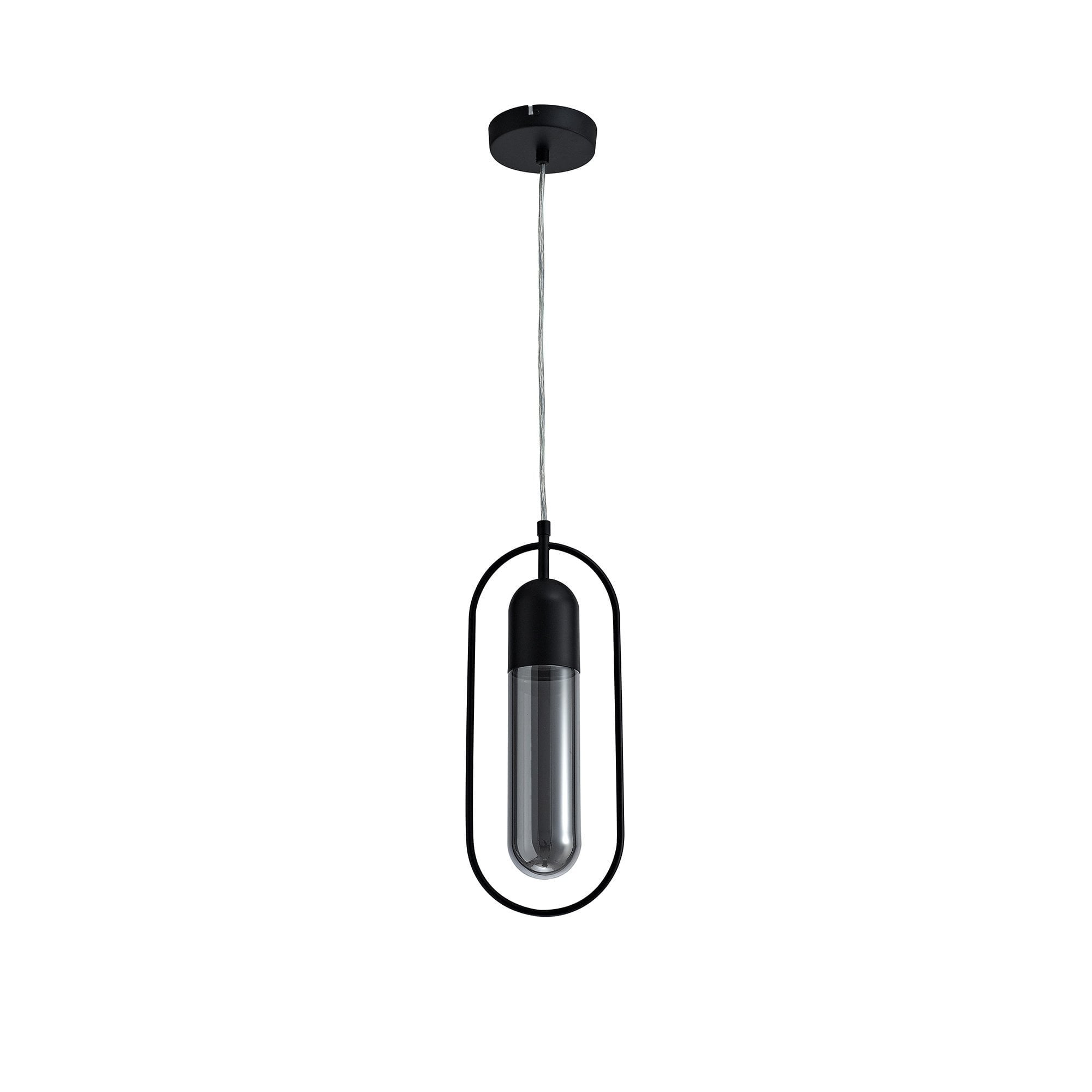 Pendant, 1 x 7W LED, 4000K, 790lm, Black/Smoked, 3yrs Warranty