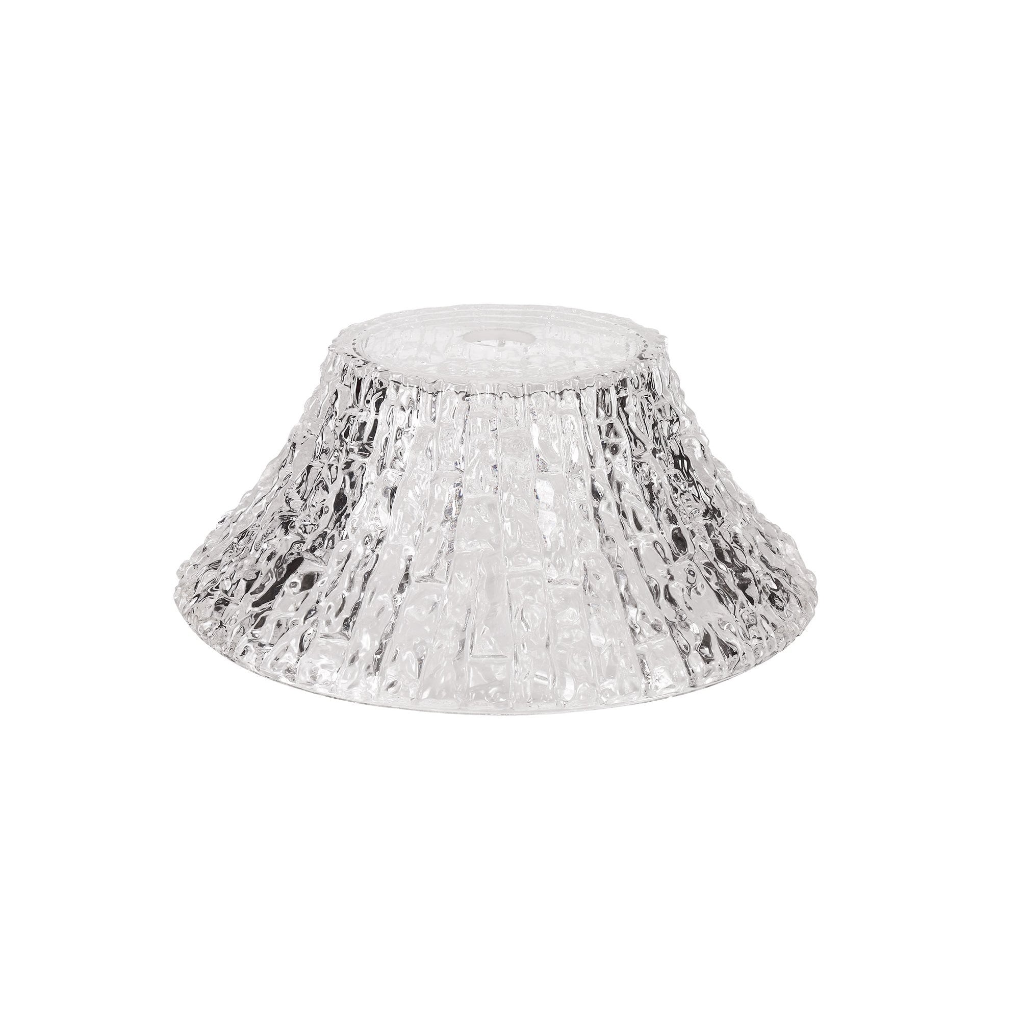 Round 38cm Patterned Clear Glass Lampshade