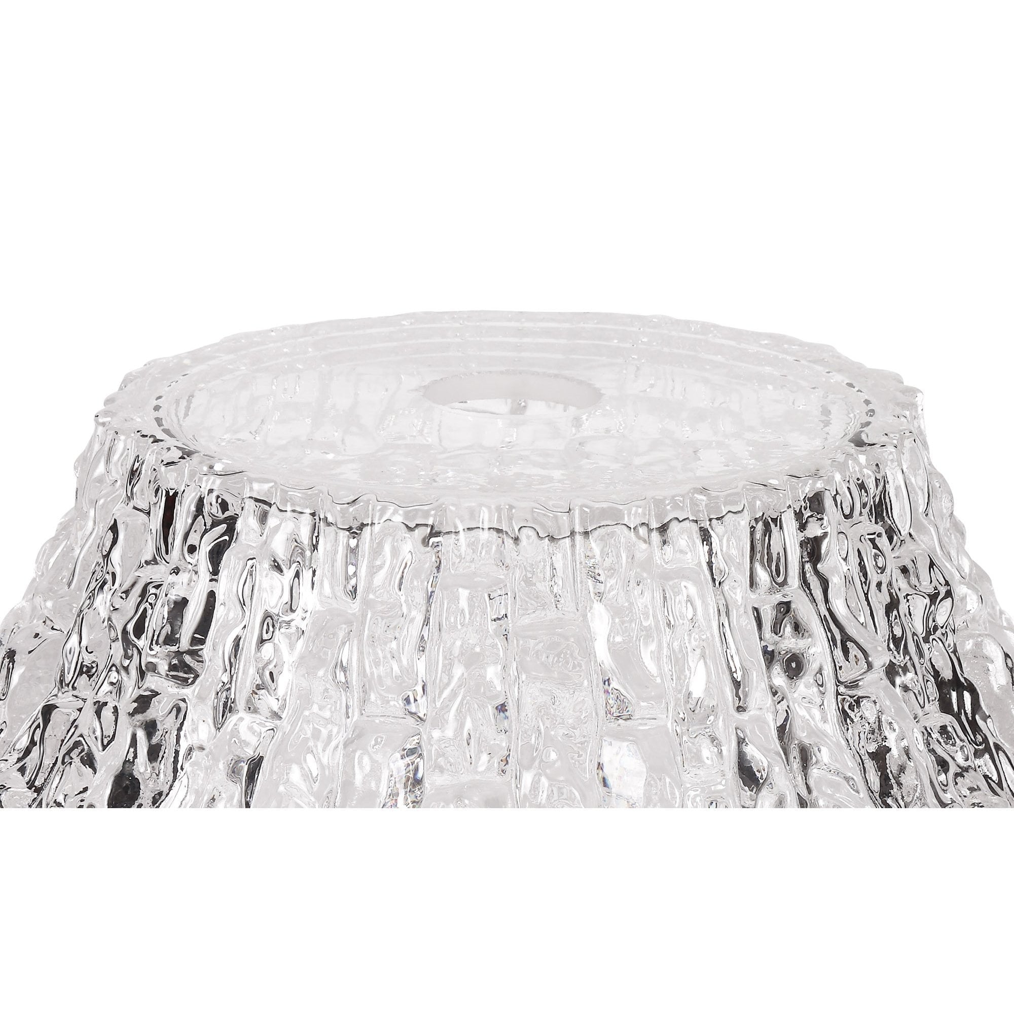 Round 38cm Patterned Clear Glass Lampshade