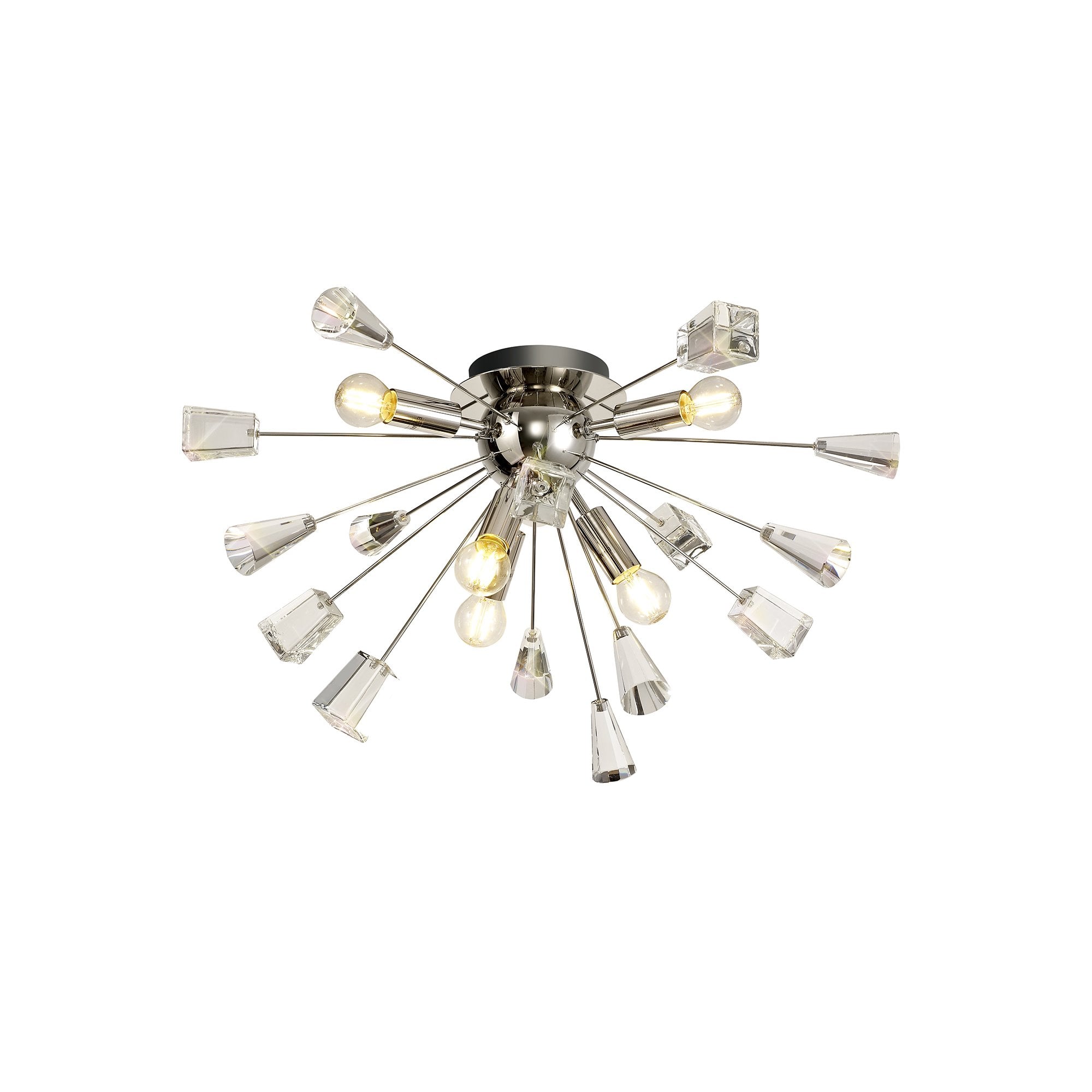 Ceiling Sputnik , 6 Light E14, Polished Nickel/Crystal