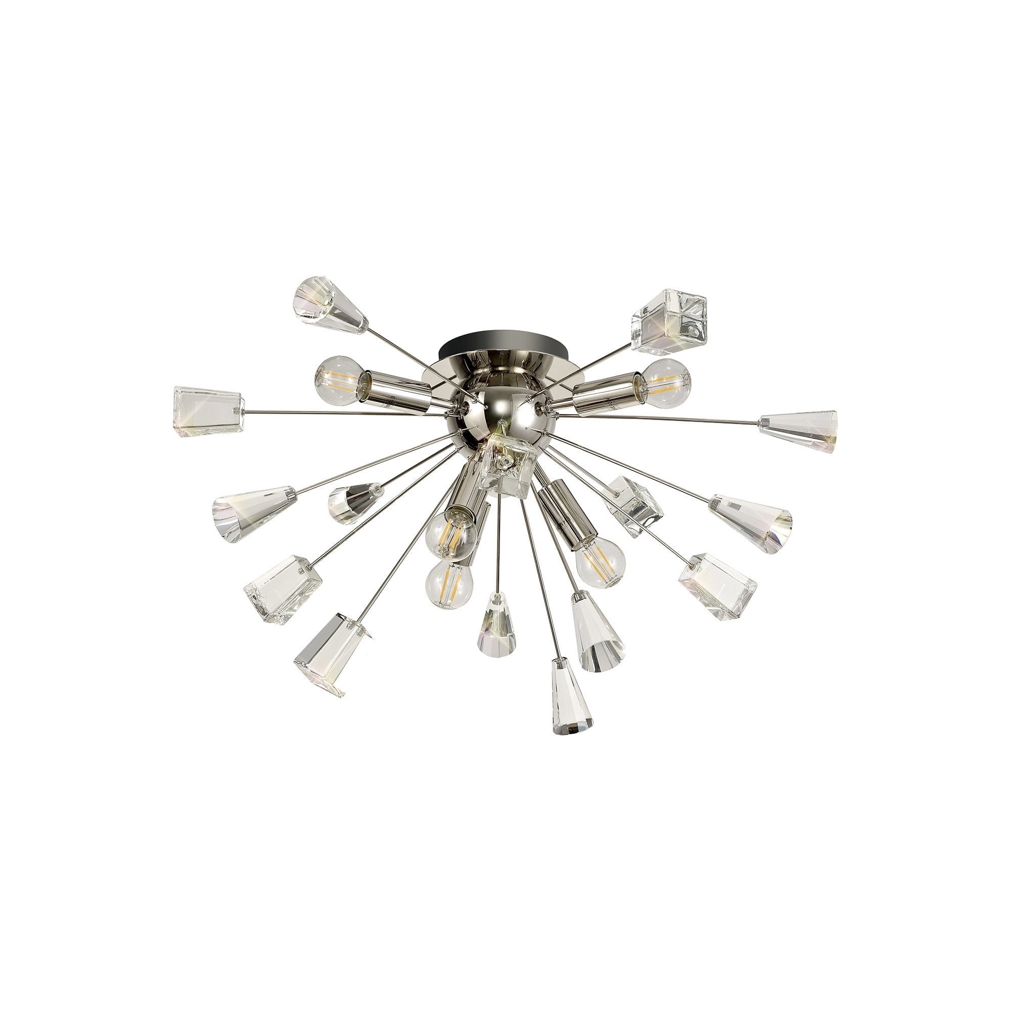 Ceiling Sputnik , 6 Light E14, Polished Nickel/Crystal