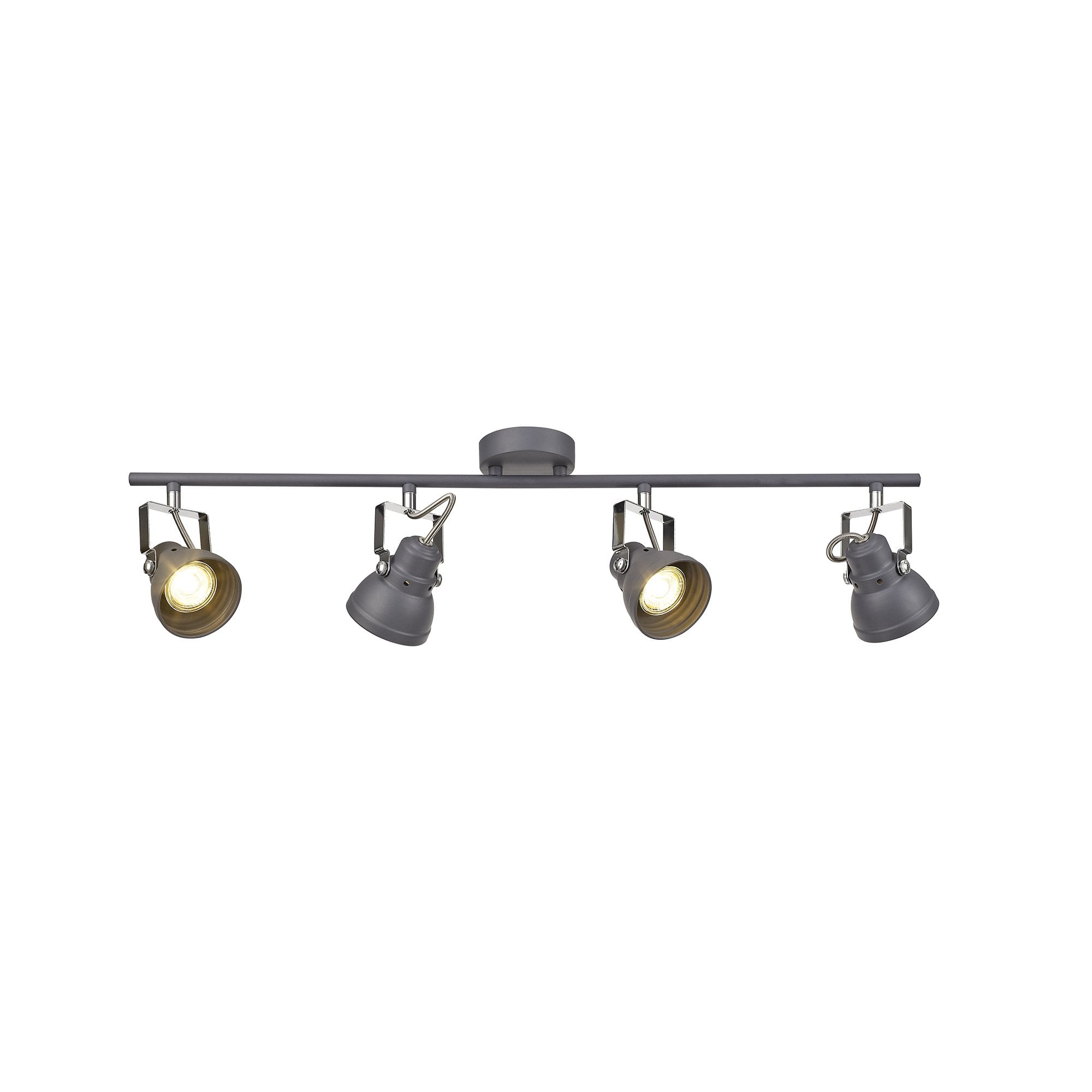 Adjustable Bar Spotlight, 4 x GU10 (Max 10W LED), Matt Grey/Polished Chrome