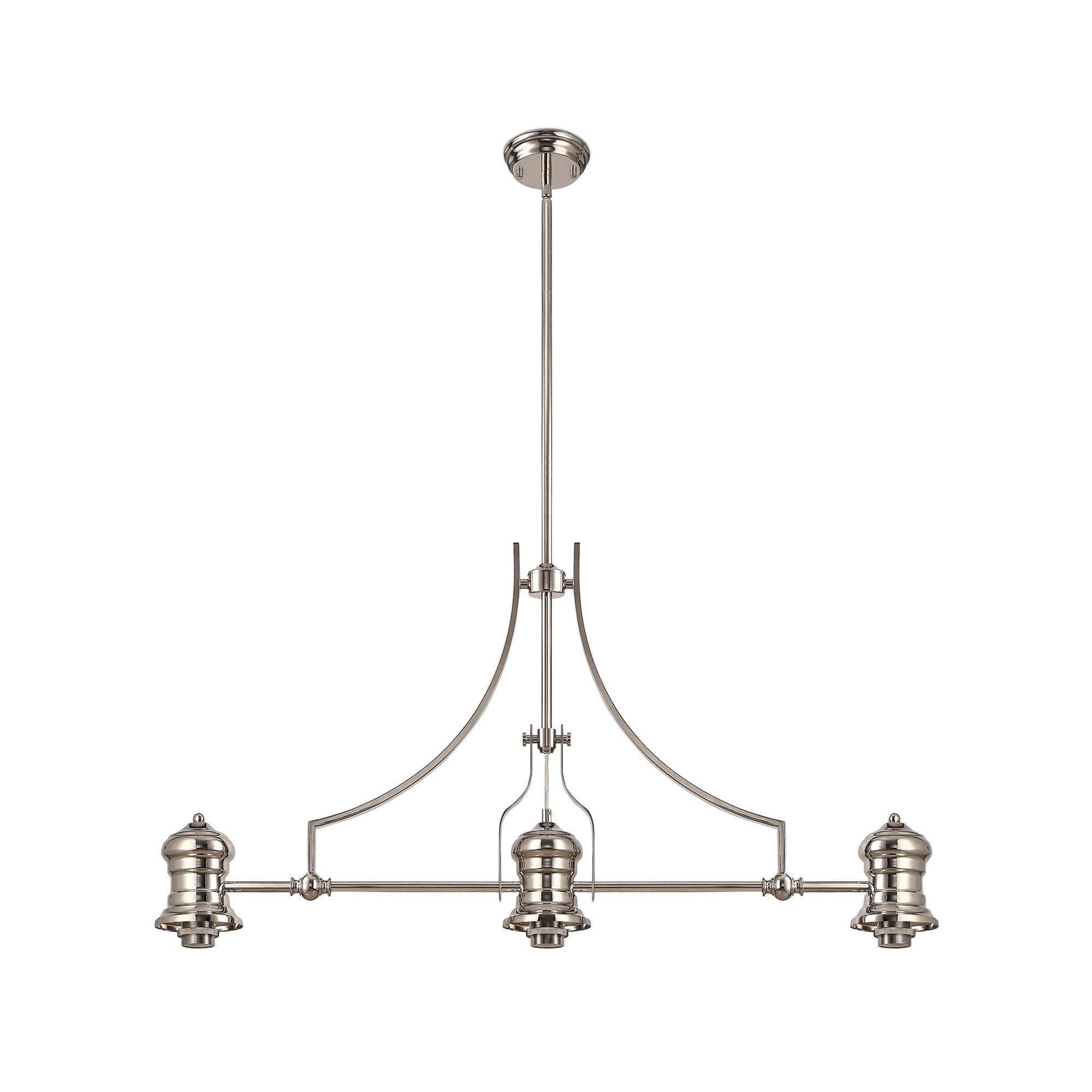 Frame Only Linear Pendant, 3 x E27, Polished Nickel