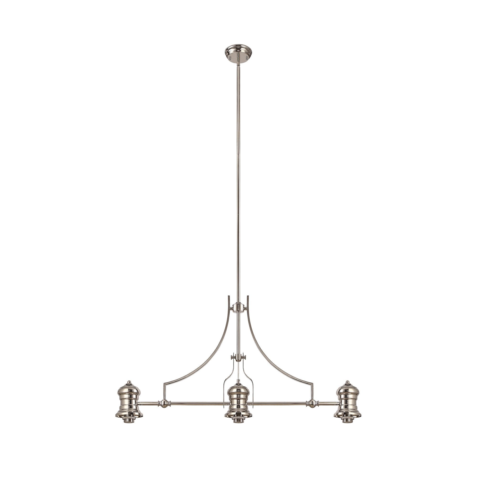 Frame Only Linear Pendant, 3 x E27, Polished Nickel