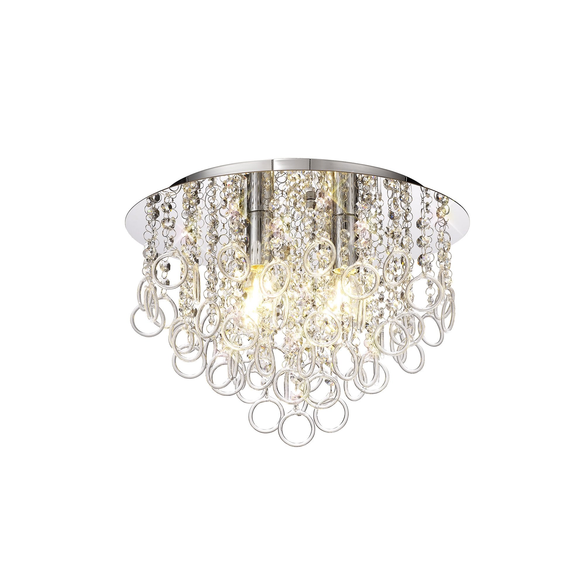 Ceiling, 4 Light E14, Polished Chrome/Crystal