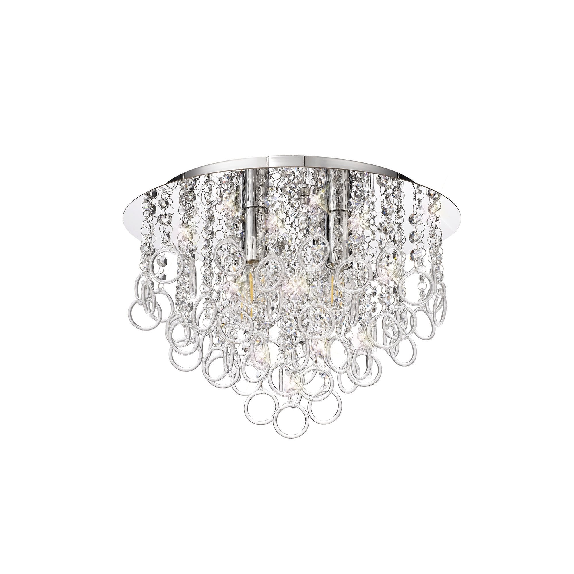 Ceiling, 4 Light E14, Polished Chrome/Crystal