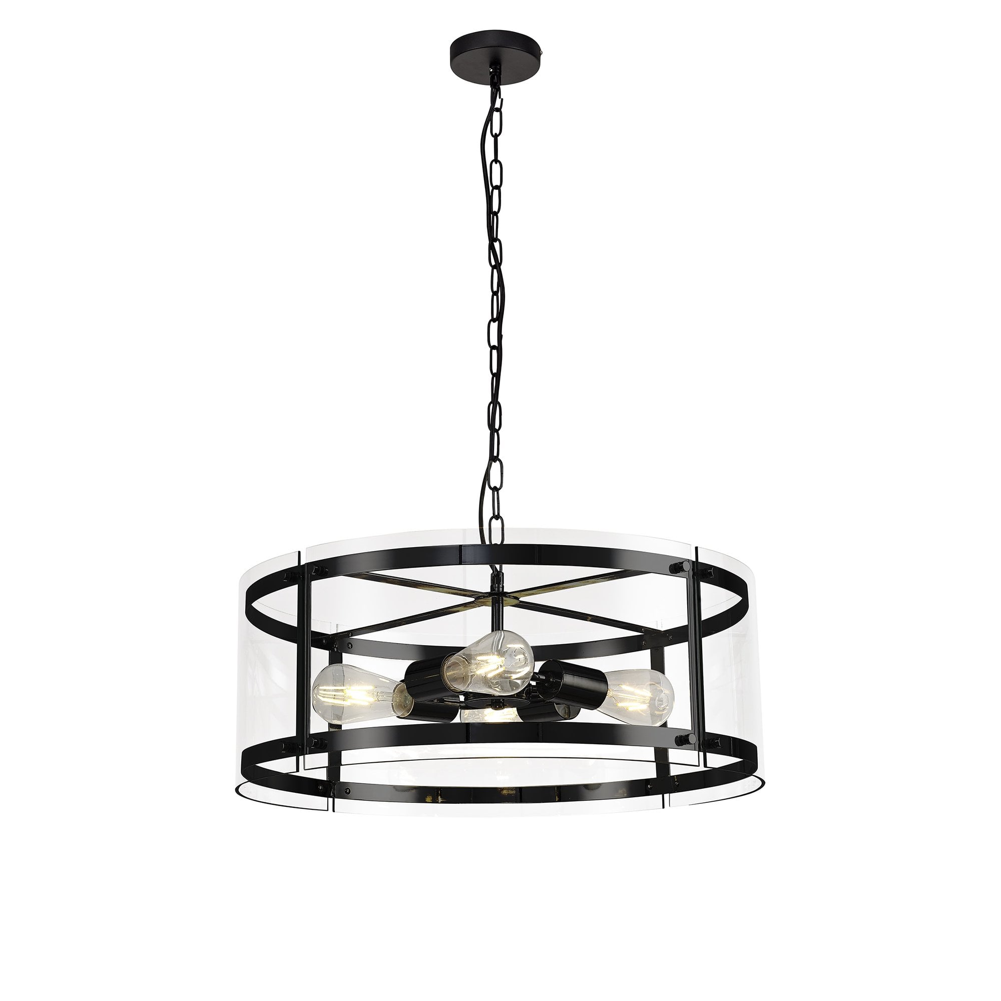 Pendant, 4 Light E27, Matt Black