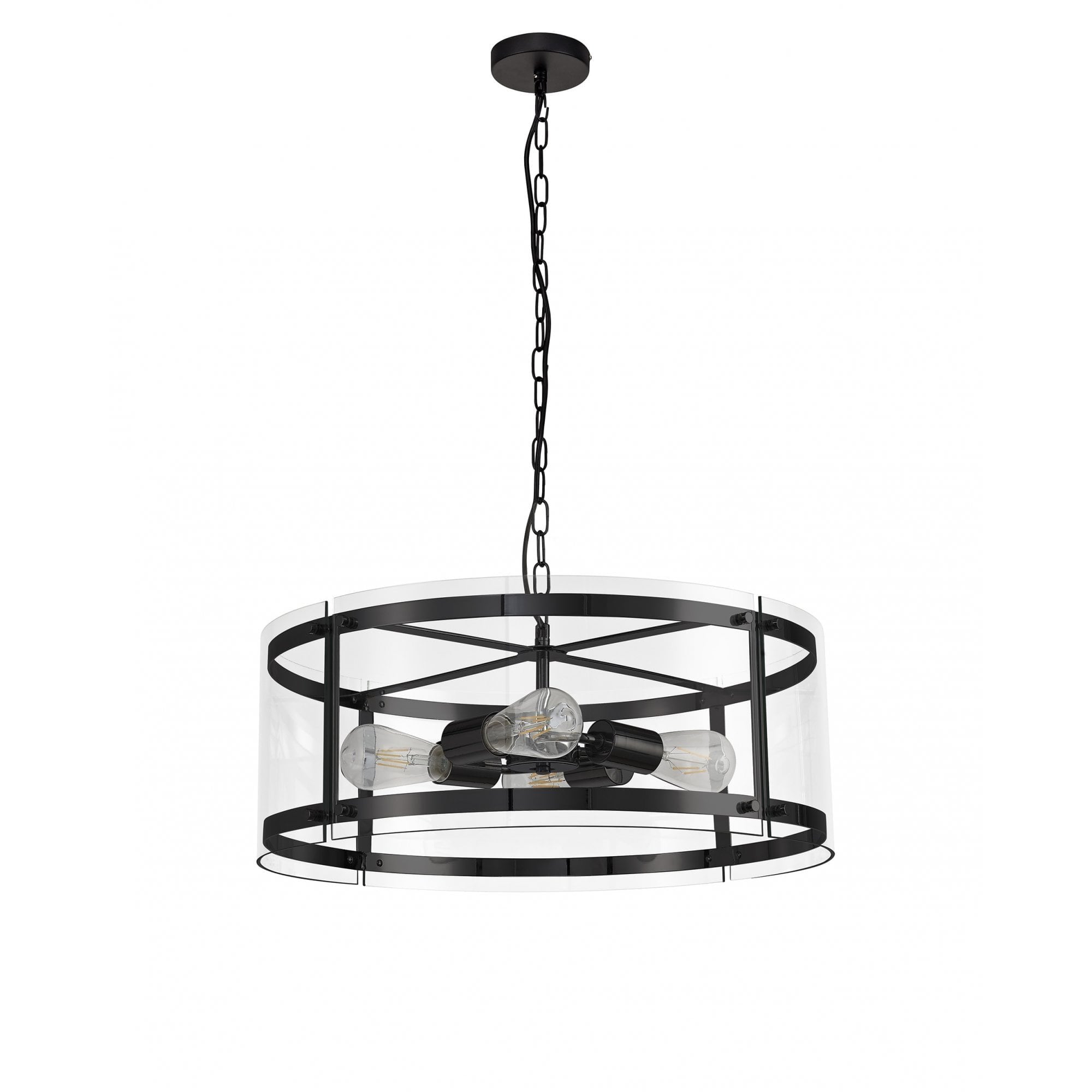 Pendant, 4 Light E27, Matt Black