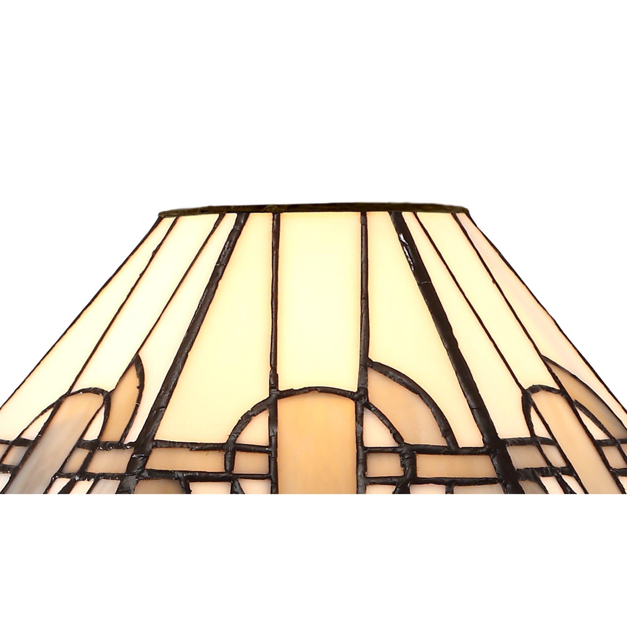 2 Light E27 Semi Ceiling With Tiffany Shade 30cm Shade, White/Grey/Black/Clear Crystal/Aged Antique Brass