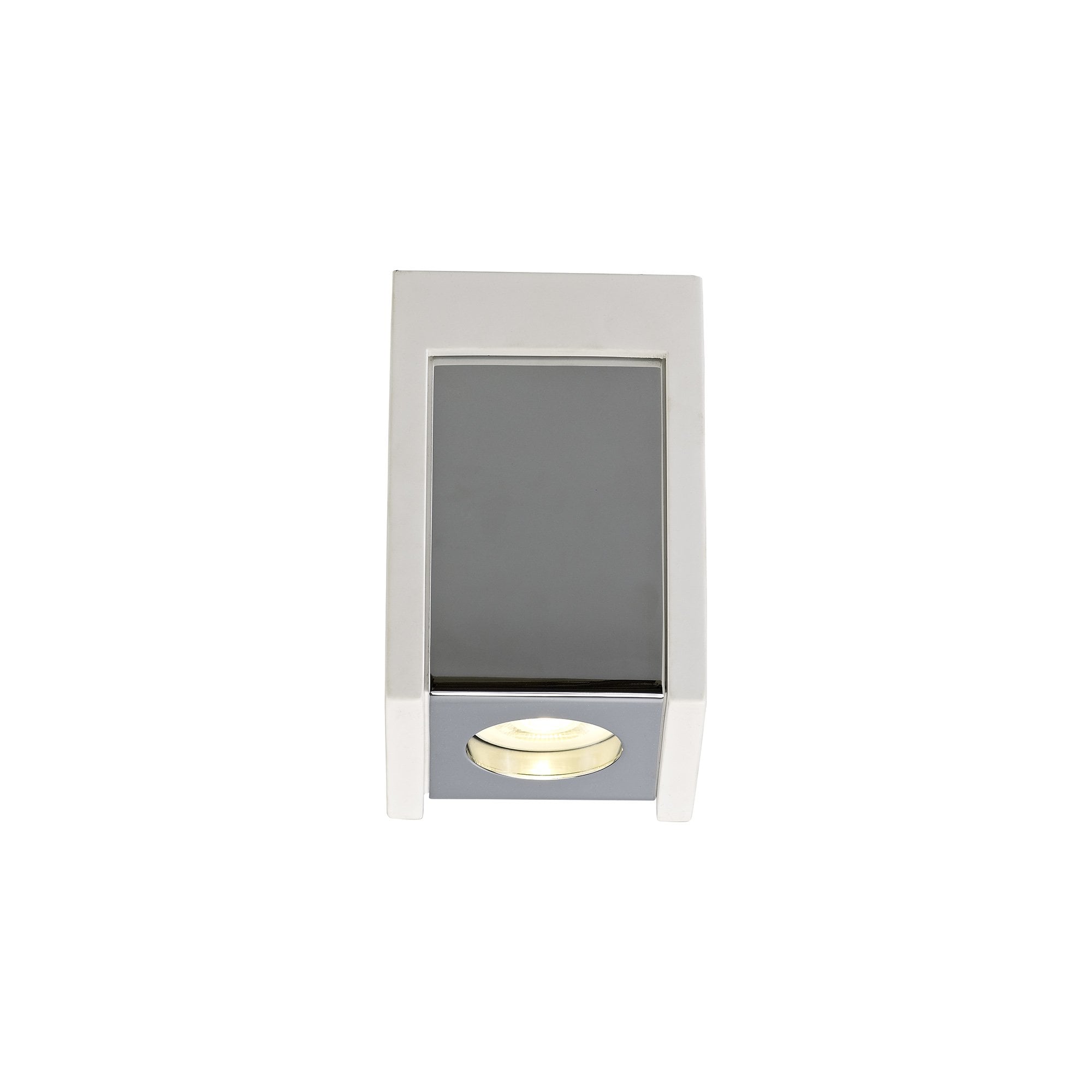 1 Light Ceiling GU10, White Paintable Gypsum With Polished Chrome Cover