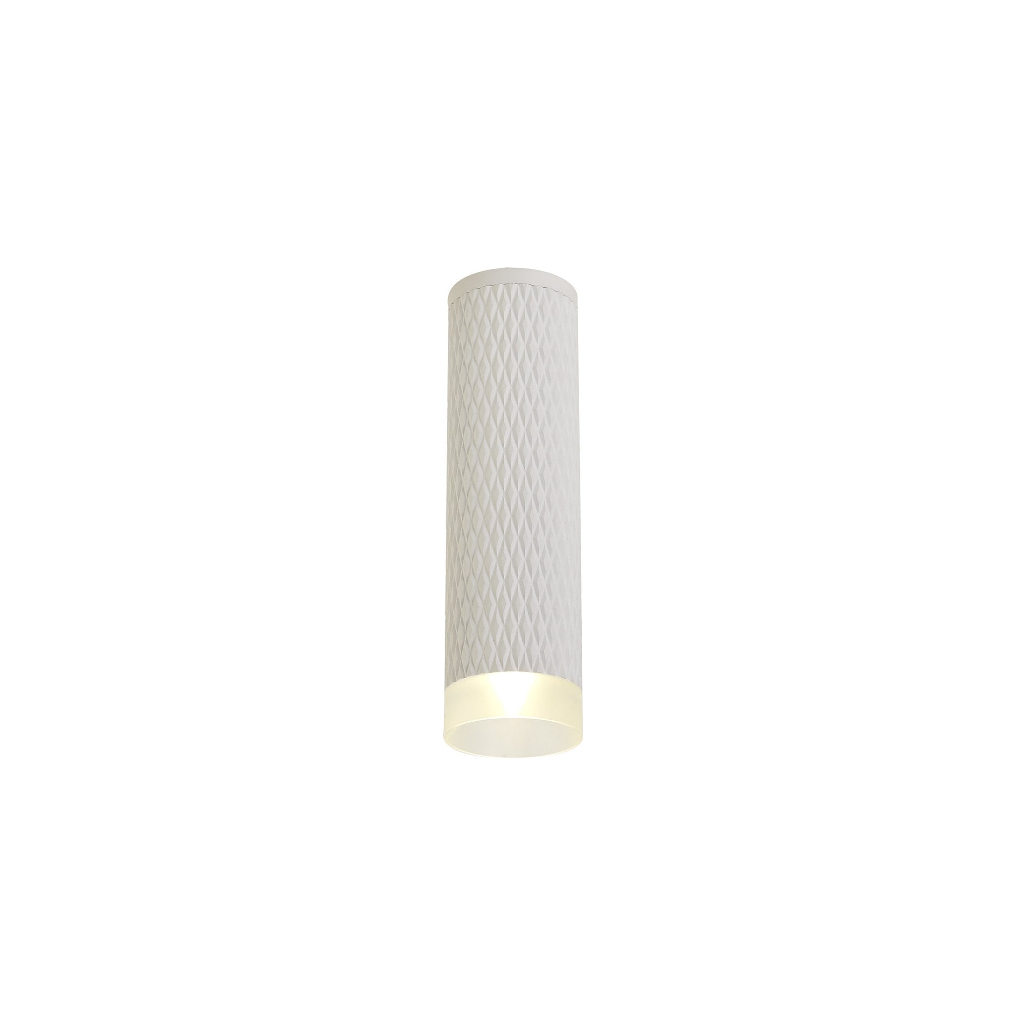 1 Light 20cm Surface Mounted Ceiling GU10, Sand White/Acrylic Ring