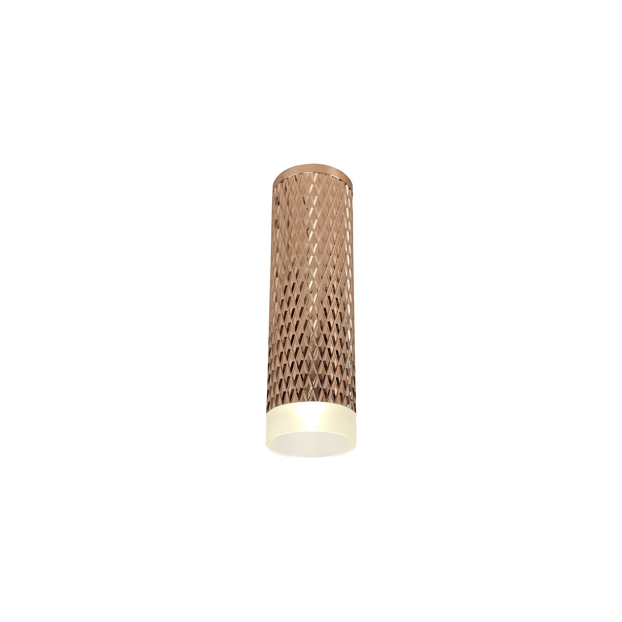 1 Light 20cm Surface Mounted Ceiling GU10, Rose Gold/Acrylic Ring