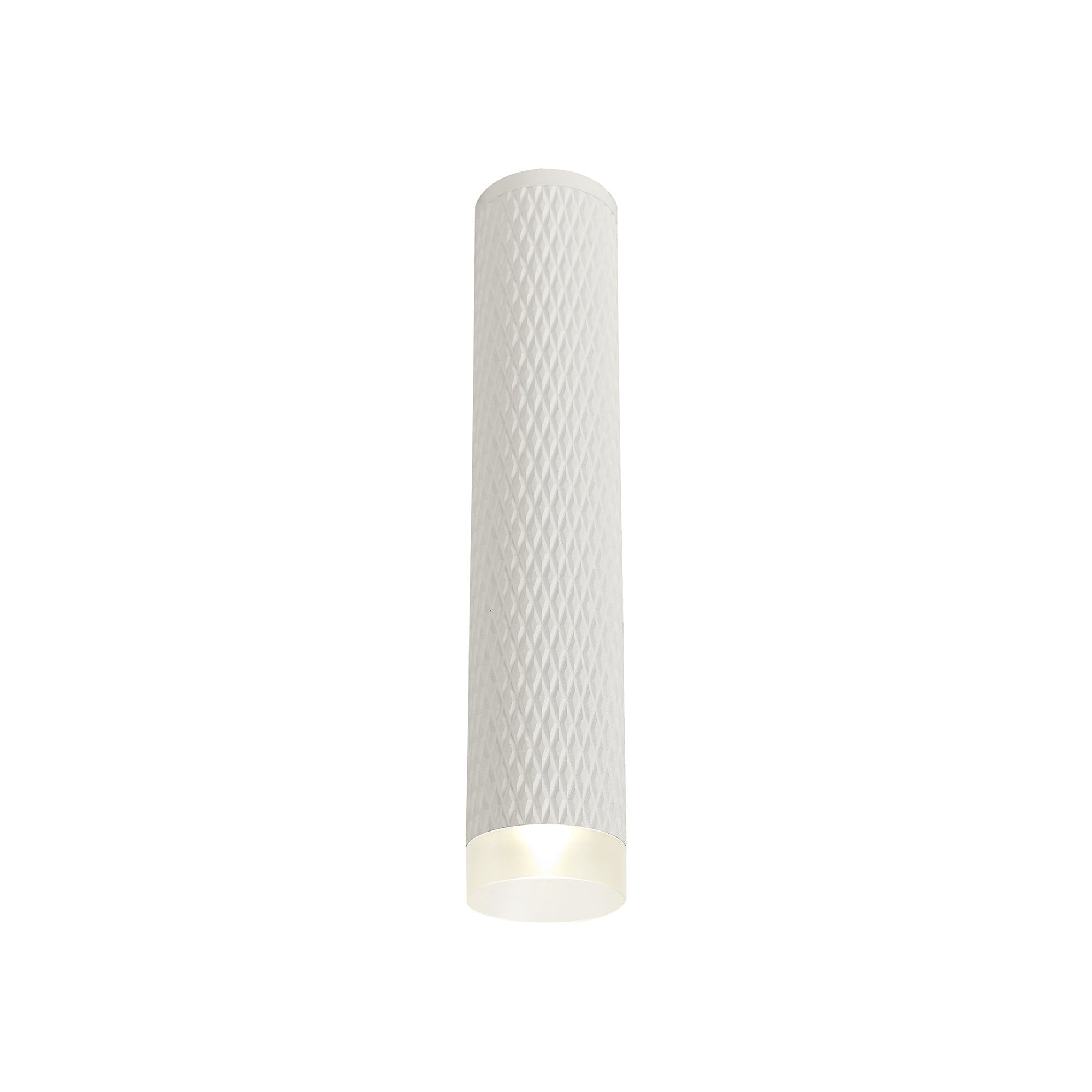 1 Light 30cm Surface Mounted Ceiling GU10, Sand White/Acrylic Ring