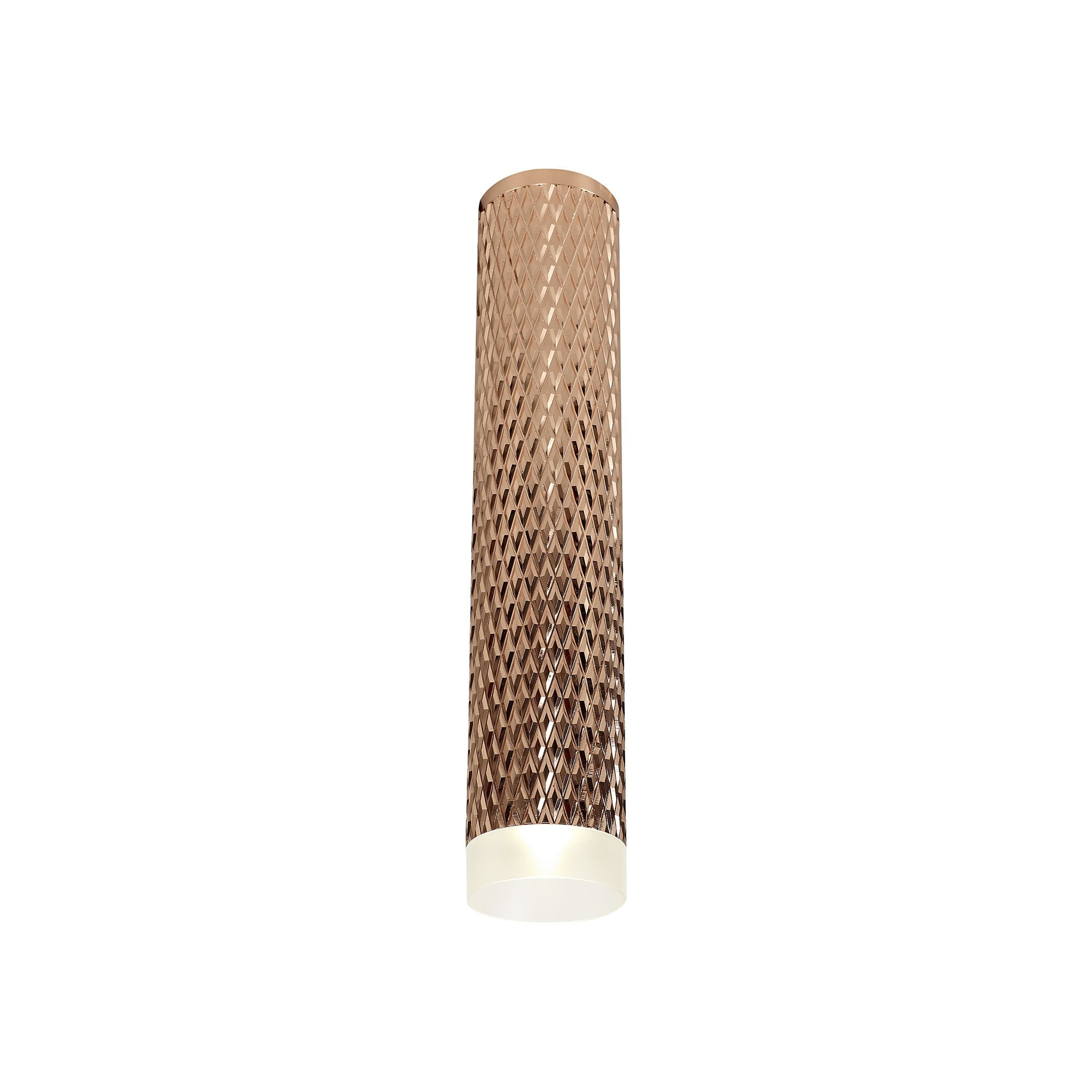 1 Light 30cm Surface Mounted Ceiling GU10, Rose Gold/Acrylic Ring