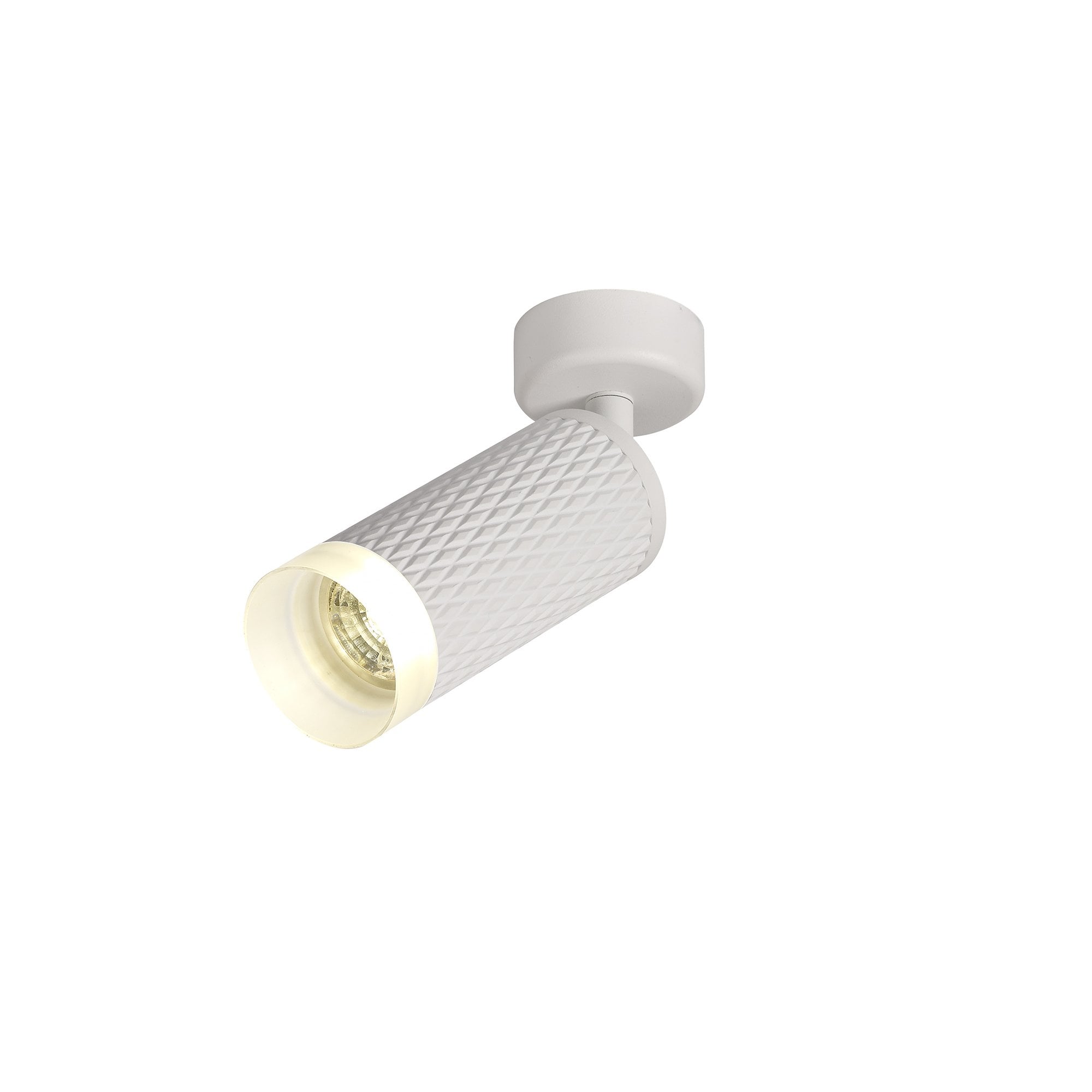 1 Light Surface Mounted Spotlight GU10, Sand White/Acrylic Ring