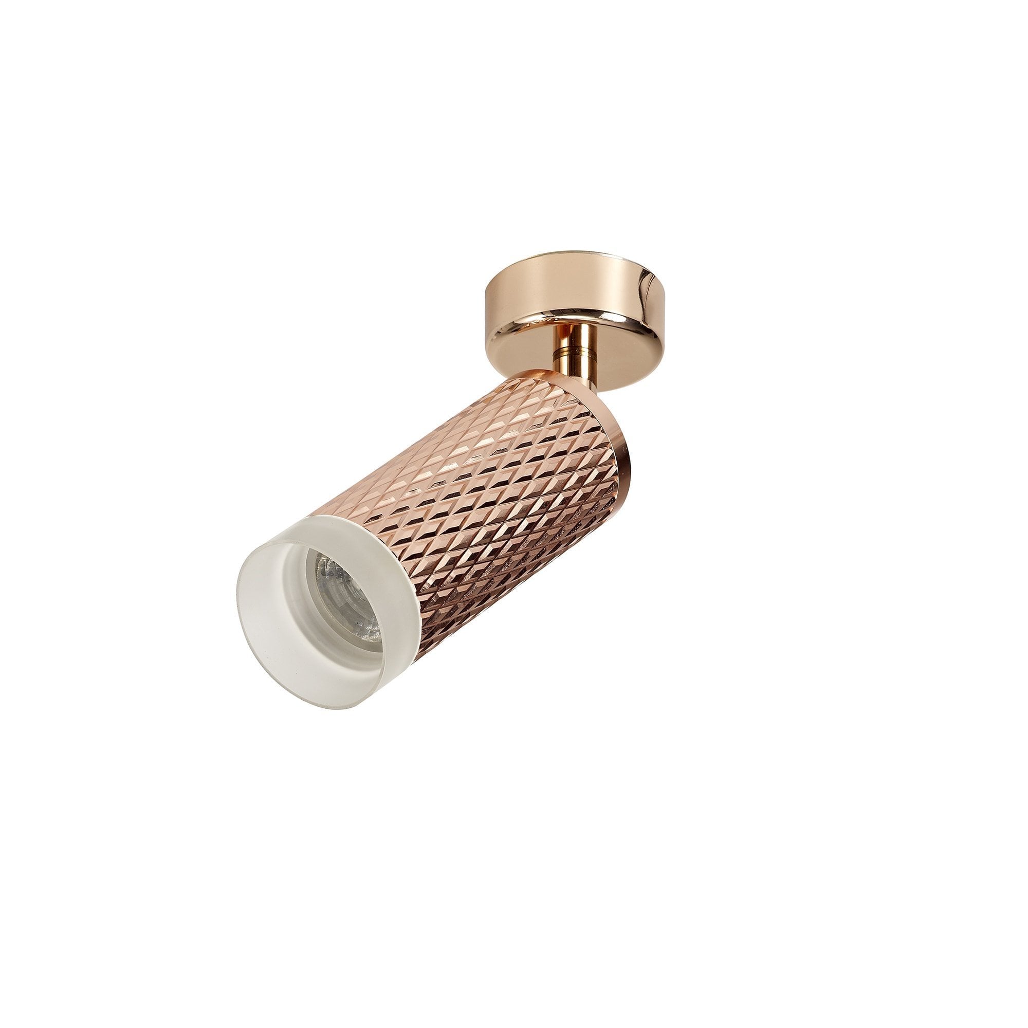 1 Light Surface Mounted Spotlight GU10, Rose Gold/Acrylic Ring