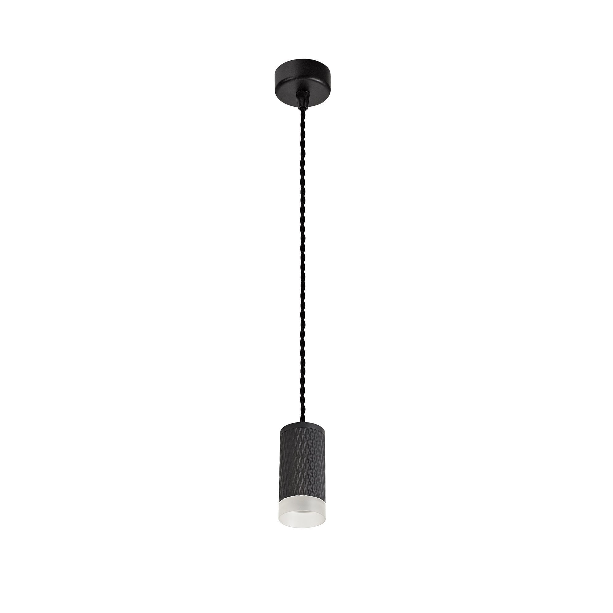 1 Light 11cm Pendant Light GU10, Sand Black/Acrylic Ring