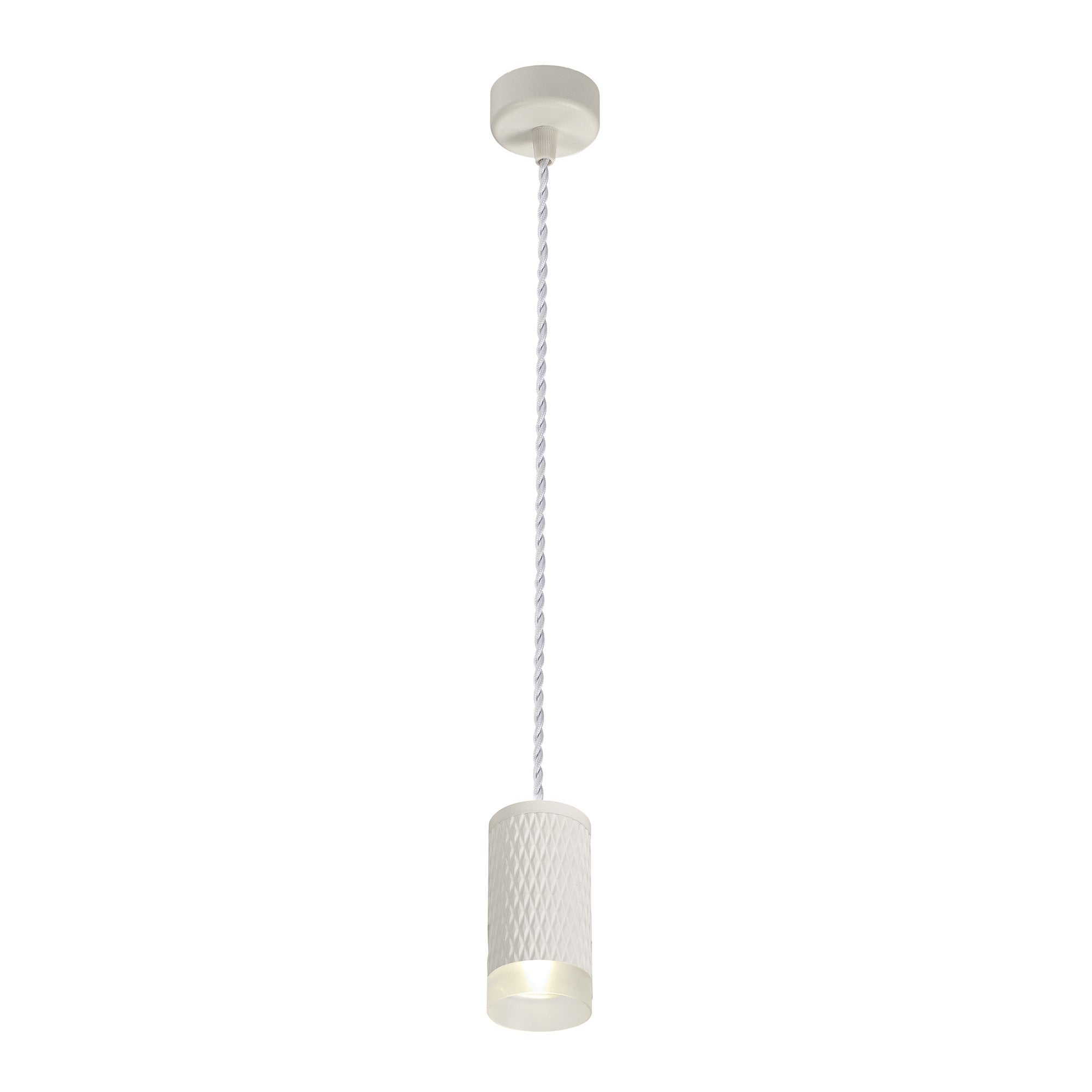 1 Light 11cm Pendant Light GU10, Sand White/Acrylic Ring