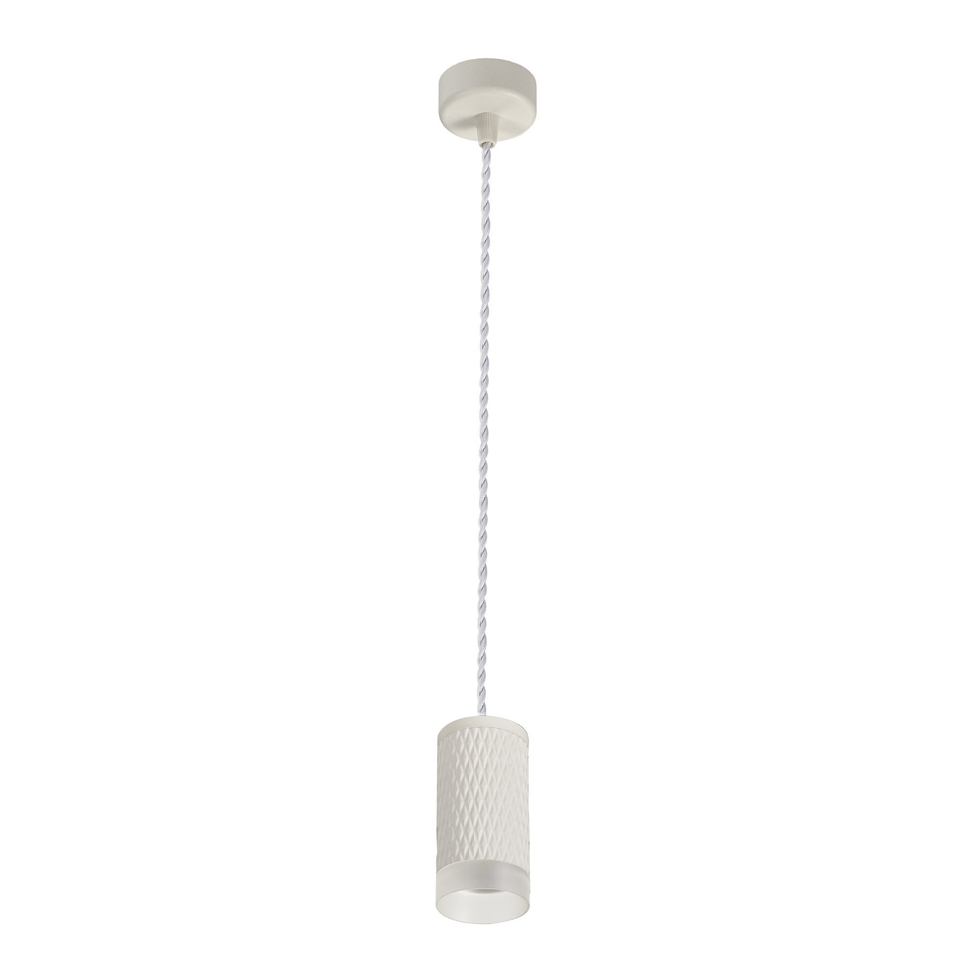 1 Light 11cm Pendant Light GU10, Sand White/Acrylic Ring